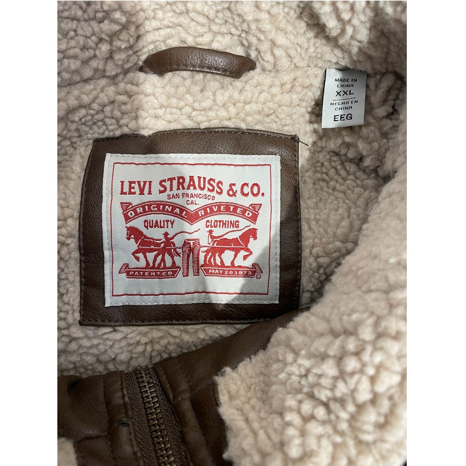 Levi's/Leather Jkt/XXL/Leather/BRW/Faux Leather Sherpa Bomber view 3
