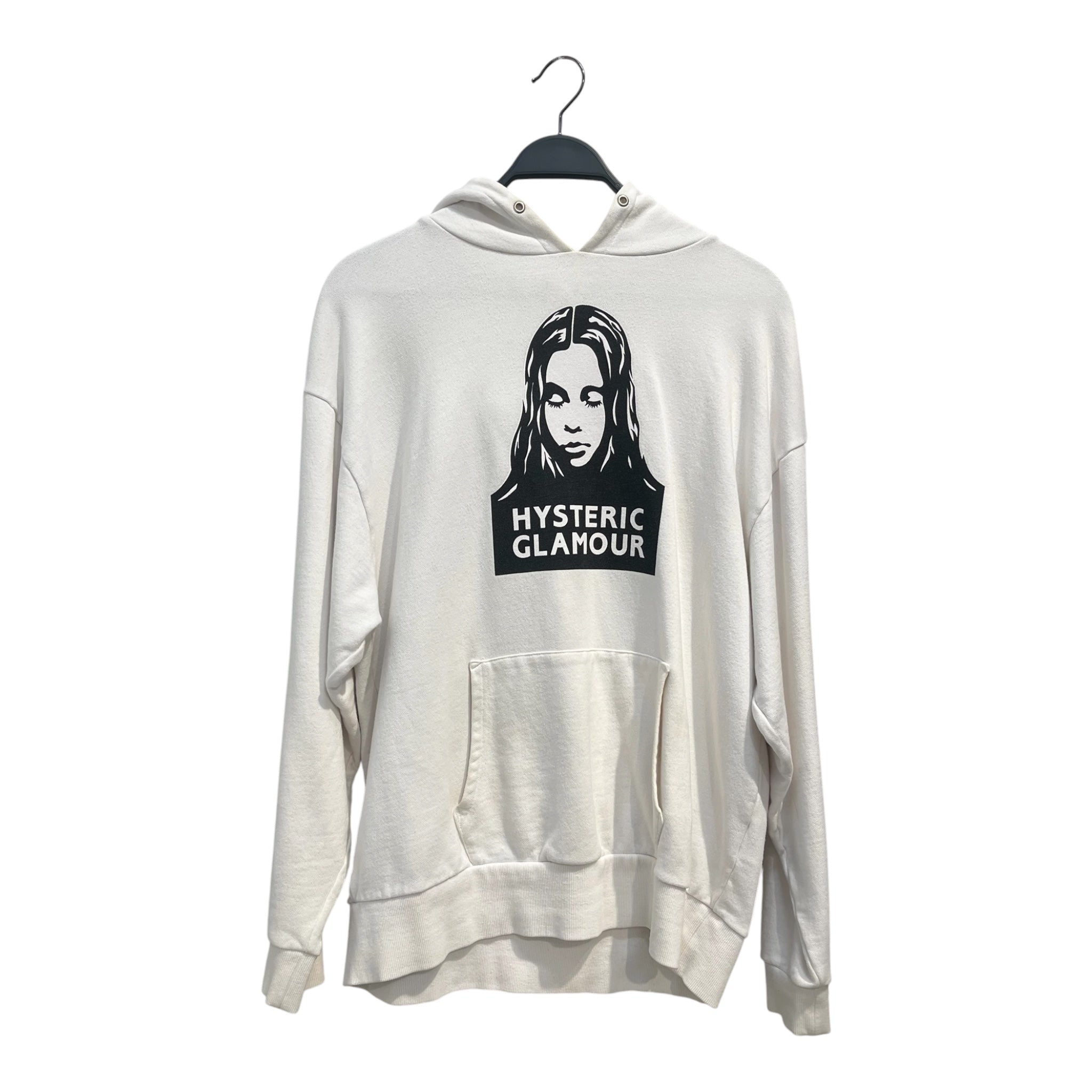 HYSTERIC GLAMOUR/X-girl/Hoodie/L/Cotton/WHT/BLACK FEMALE OUTLINE view 1