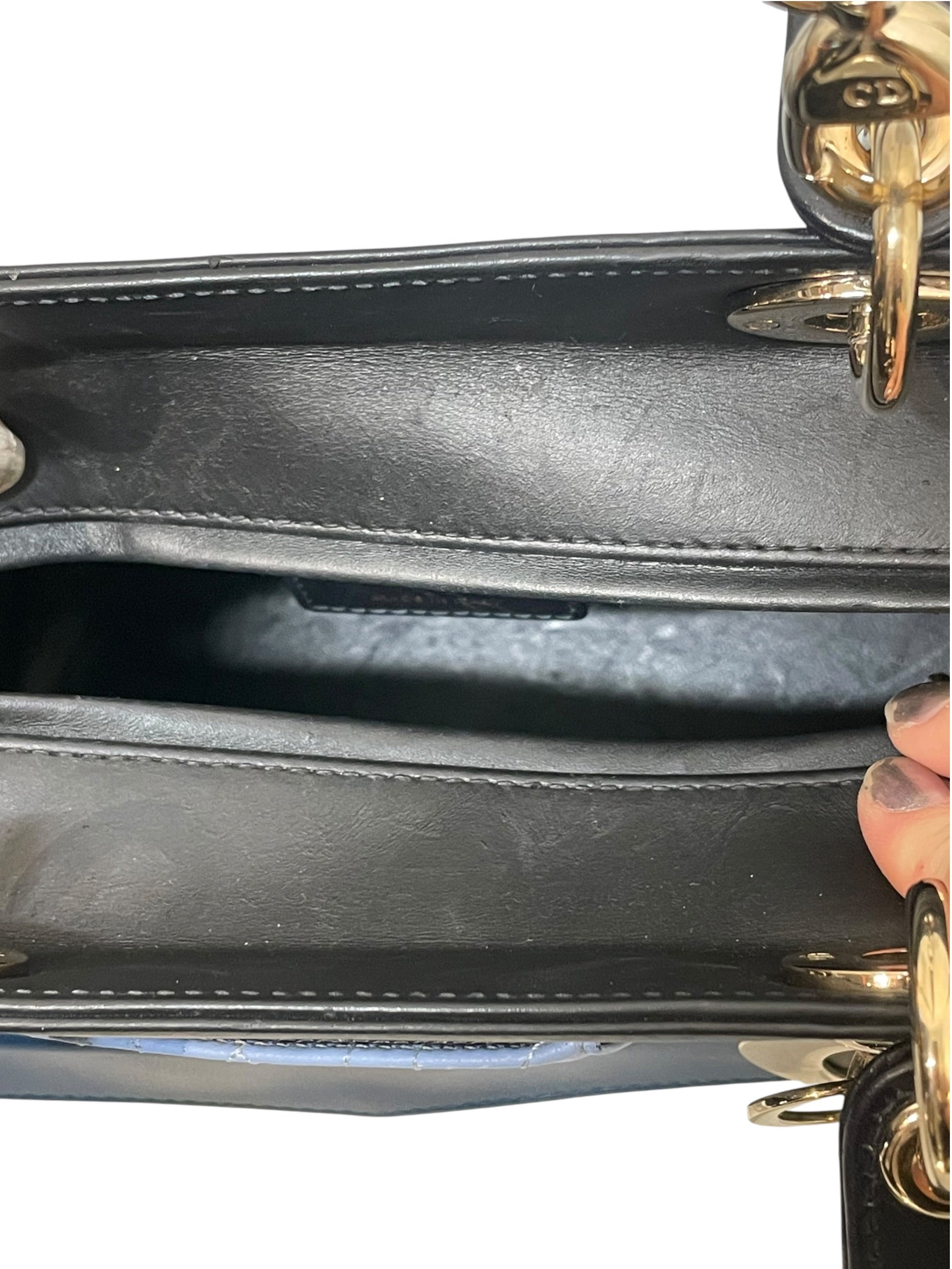 Christian Dior/Hand Bag/Leather/BLK/cannage pockets lady dior view 4