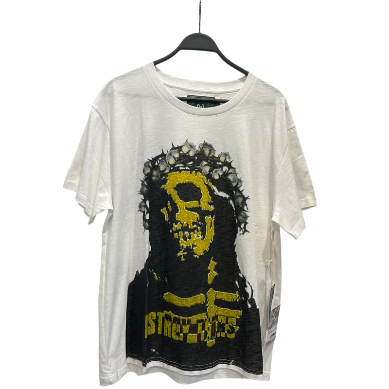 DENIM TEARS/T-Shirt/L/Cotton/WHT/Graphic/BSTROY DENIM TEARS CROWN