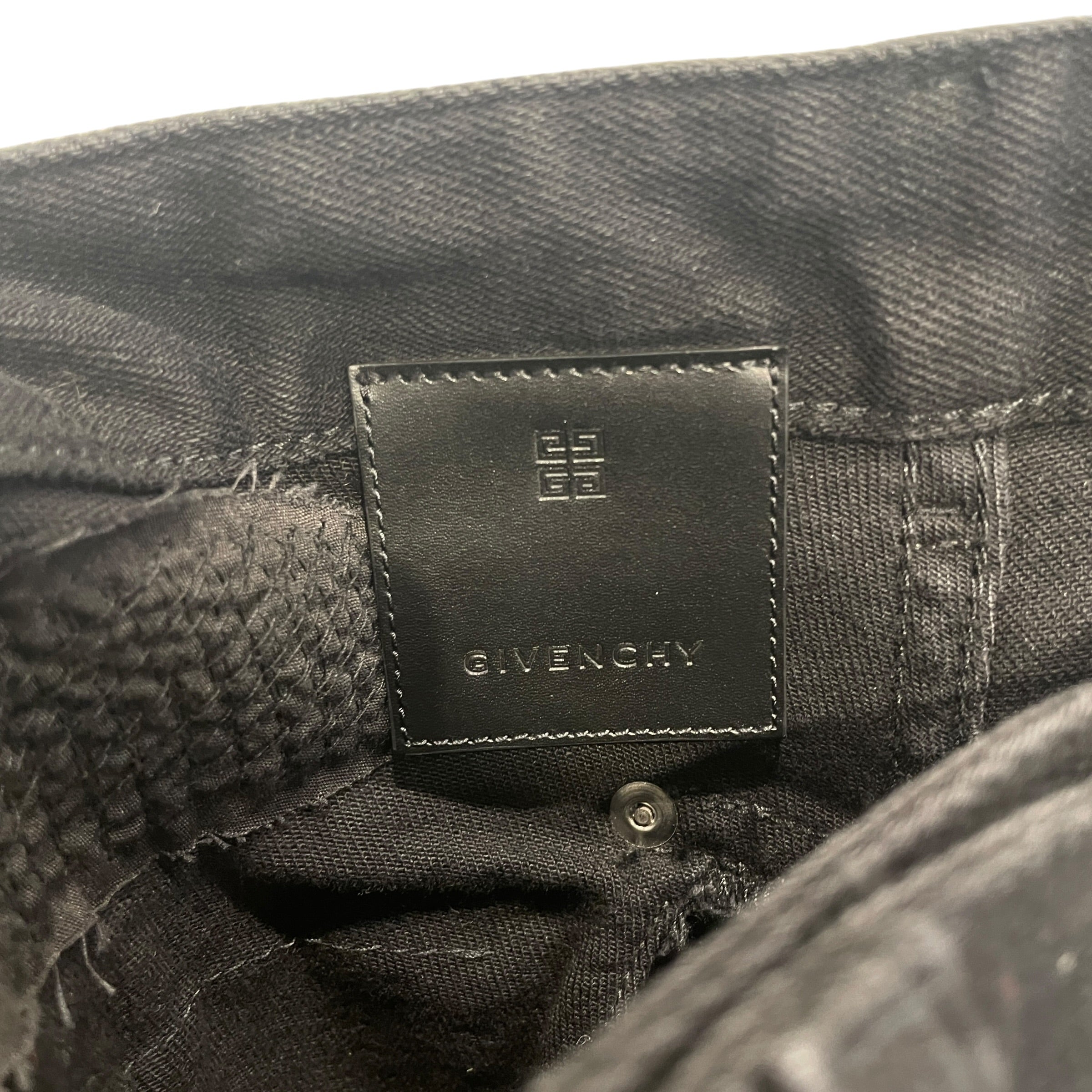 GIVENCHY/Skinny Pants/27/Cotton/BLK/DISTRESSED view 3