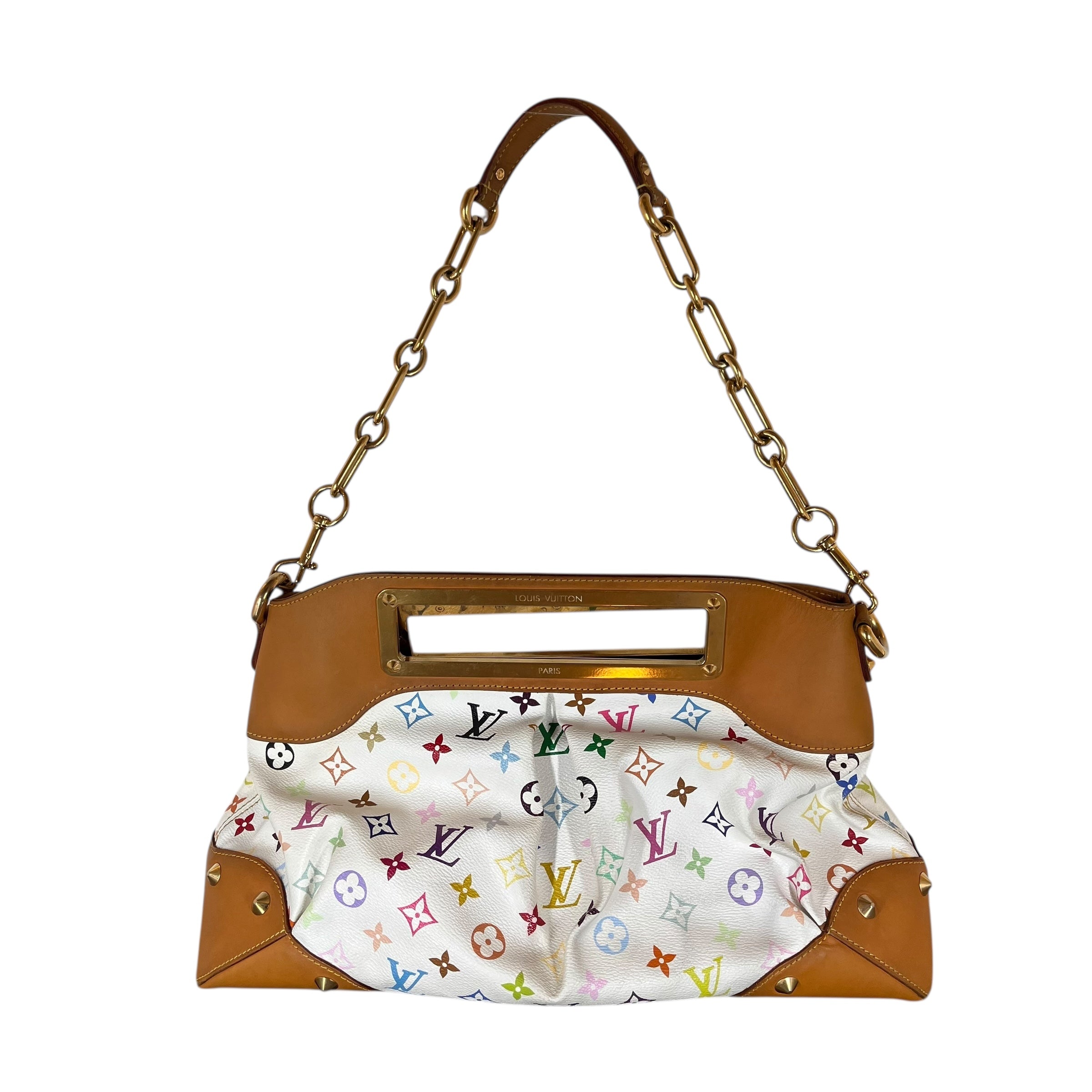 LOUIS VUITTON/Hand Bag/Monogram/Leather/WHT/Murakami Judy MM Bag view 1