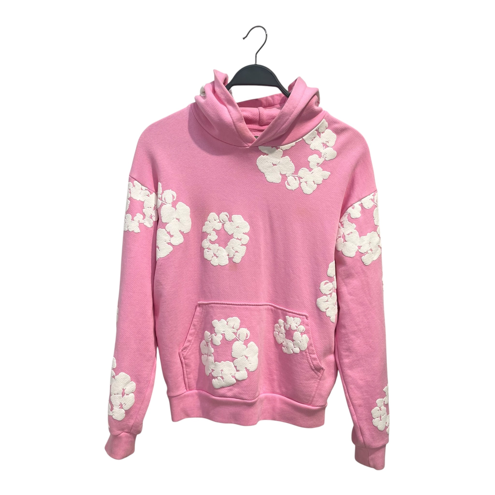 DENIM TEARS/Hoodie/M/Floral Pattern/Cotton/PNK/WREATH POWDER PRINTED HOODIE view 1