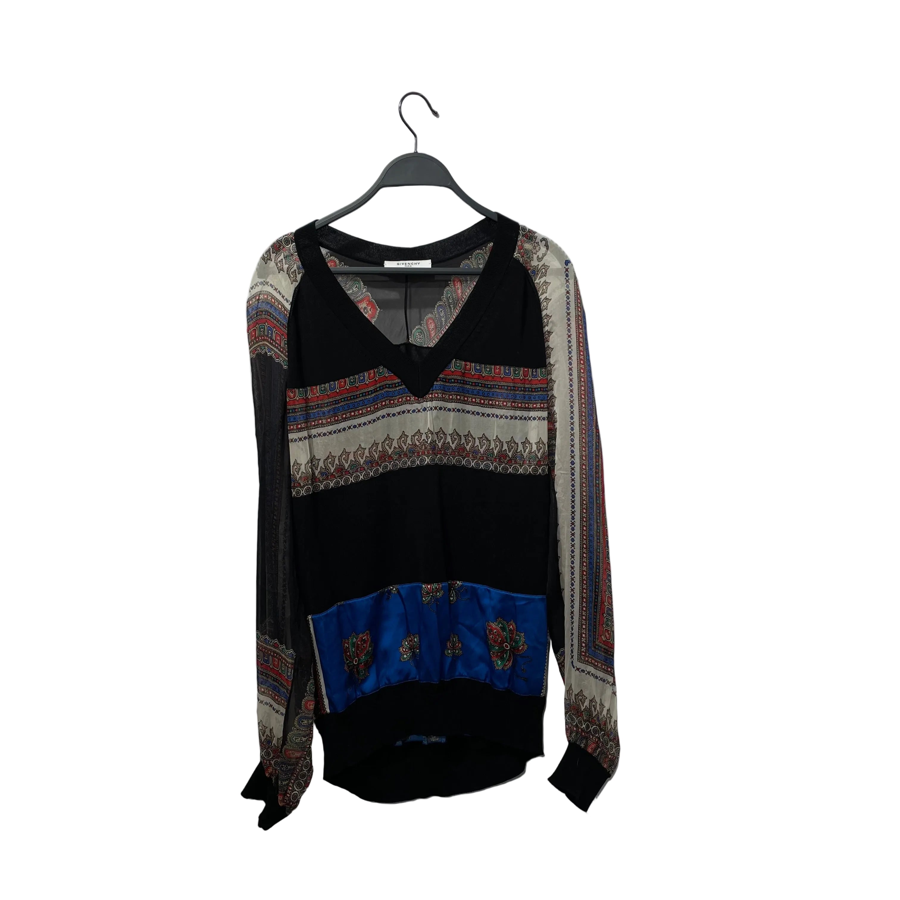 GIVENCHY/LS T-Shirt/L/Paisley/Silk/MLT/TISCI SHEER V NECK view 1
