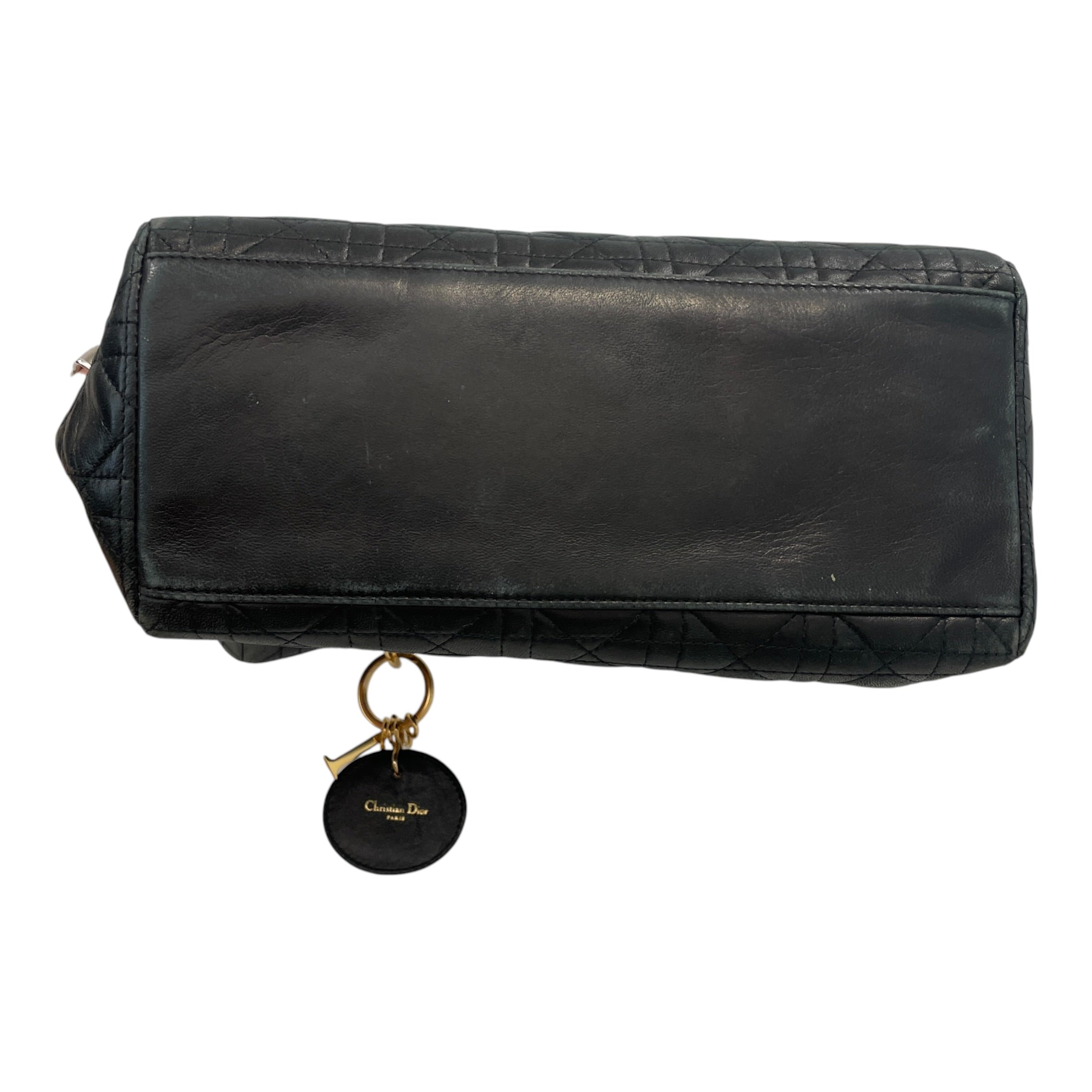 Christian Dior/Hand Bag/Leather/BLK/lady dior gold 7k8r4xr view 3