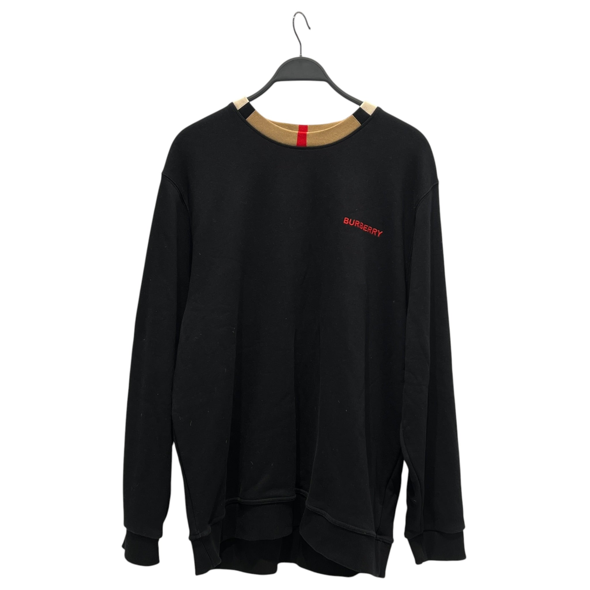 BURBERRY LONDON/Sweatshirt/XXL/Border/Cotton/BLK/NOVA CHECK COLLAR/RED SCRIPT view 1