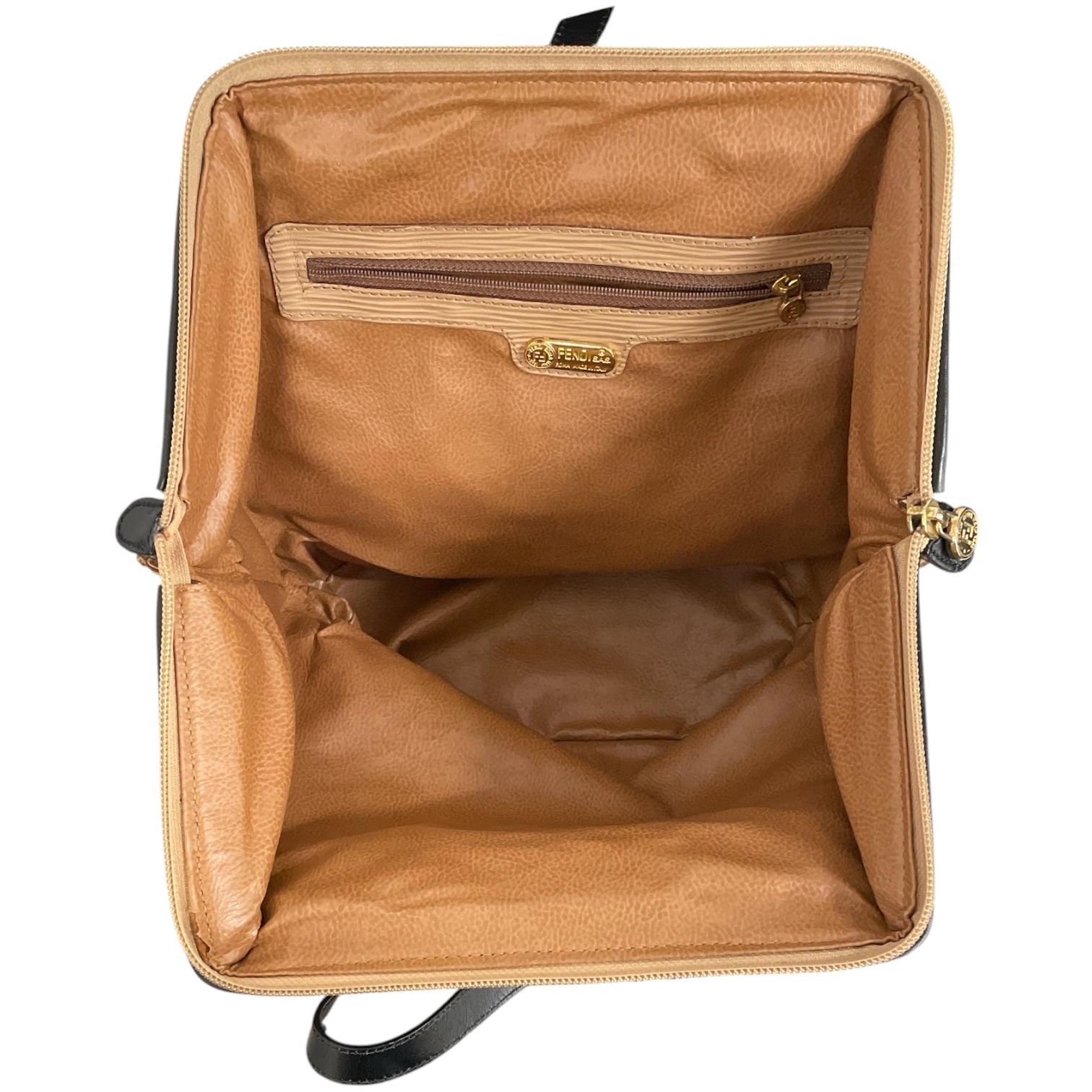 FENDI/Cross Body Bag/Leather/BEG/Beige Epi Leather Double F Bag view 4
