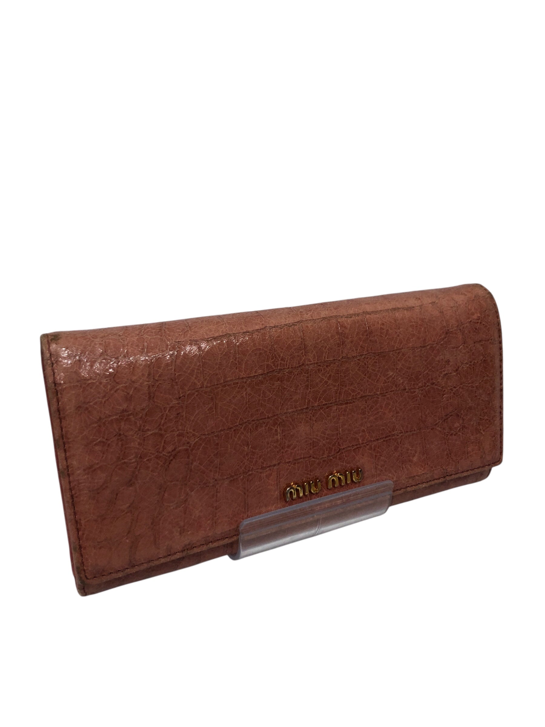 MIU MIU/Long Wallet/Leather/PNK/L's/Crocodile Print view 1
