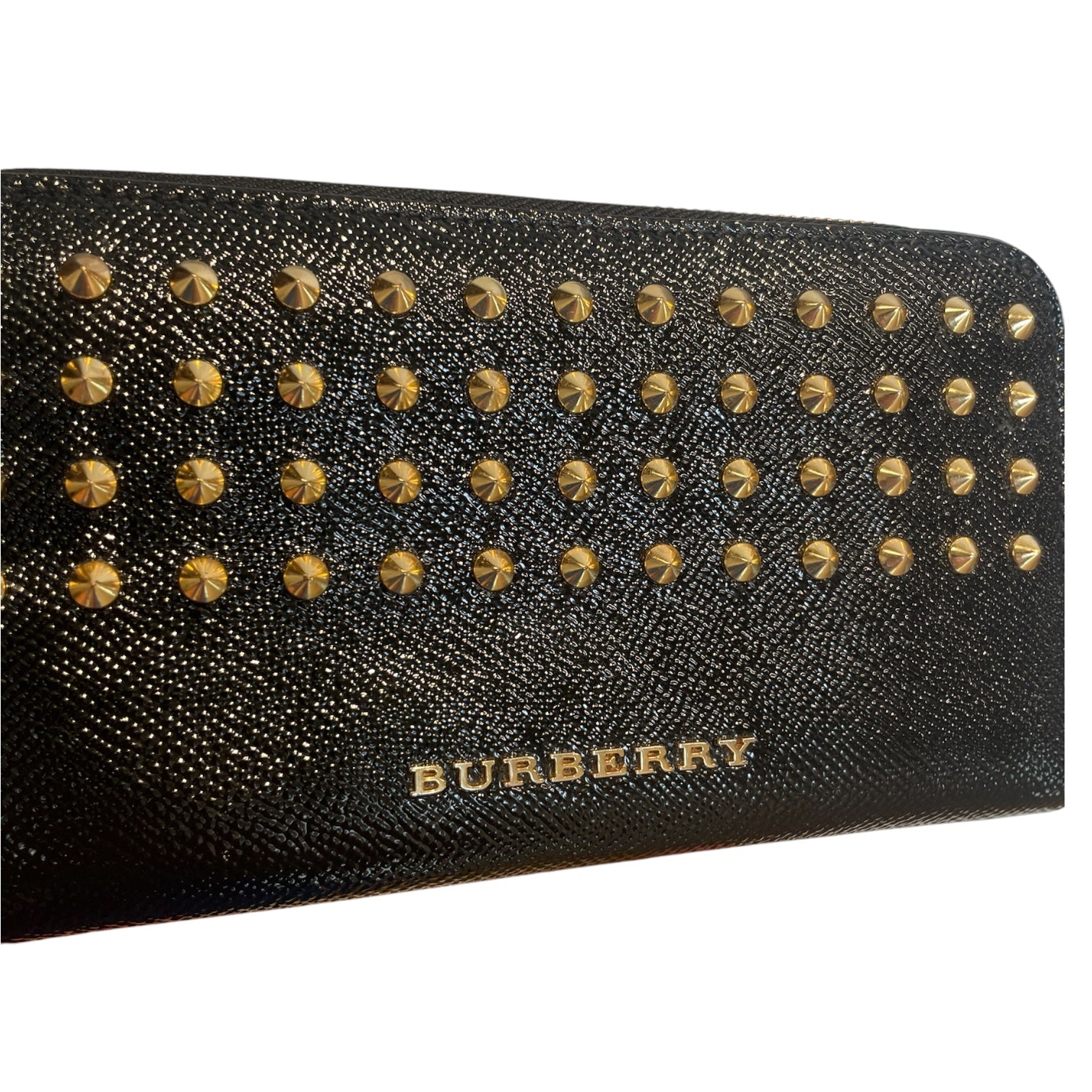 BURBERRY/Wallet/Leather/BLK/L's/GLD STUDS ALL OVER, ZIPPER view 4