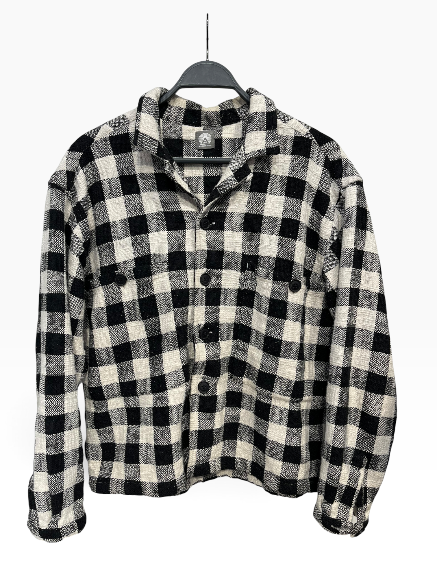 18east/Flannel Shirt/M/Cotton/BLK/Plaid/blk/wht check flannel view 2