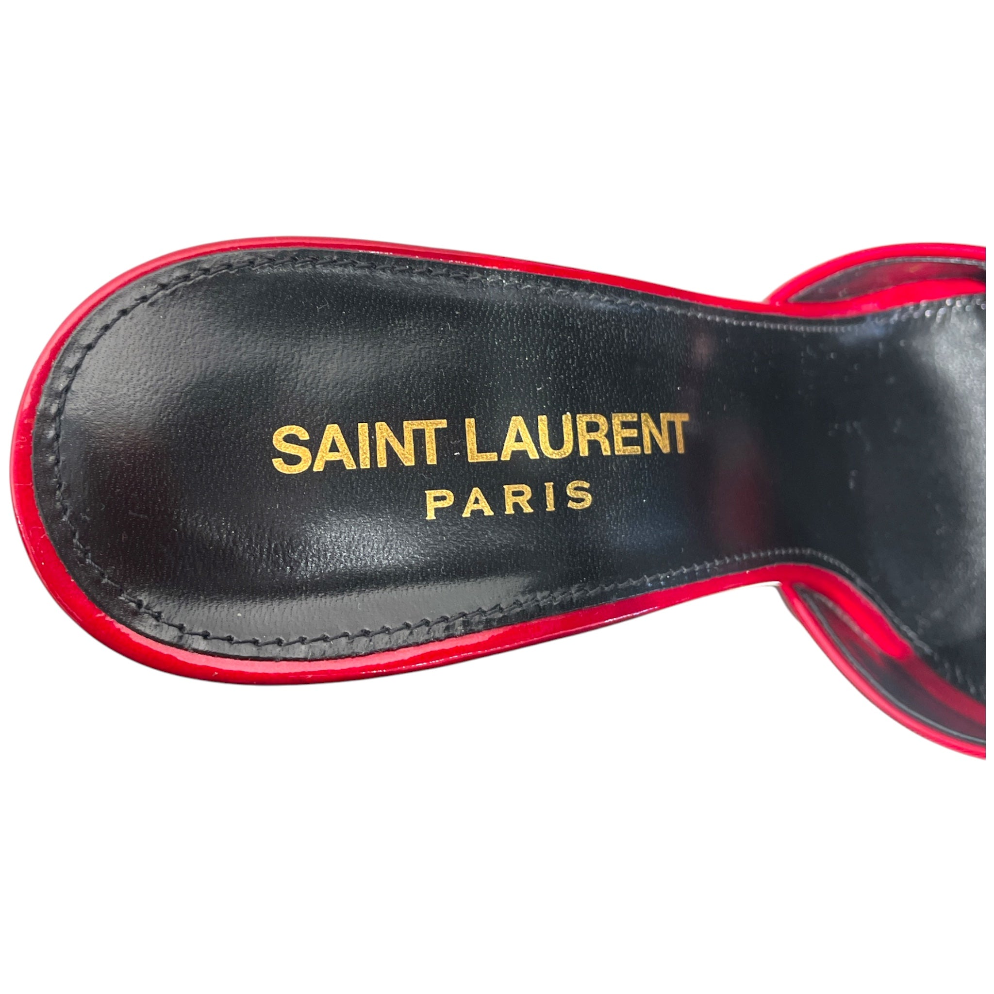 SAINT LAURENT/Heels/EU 36/RED/PATENT LEATHER MULE HEEL view 3