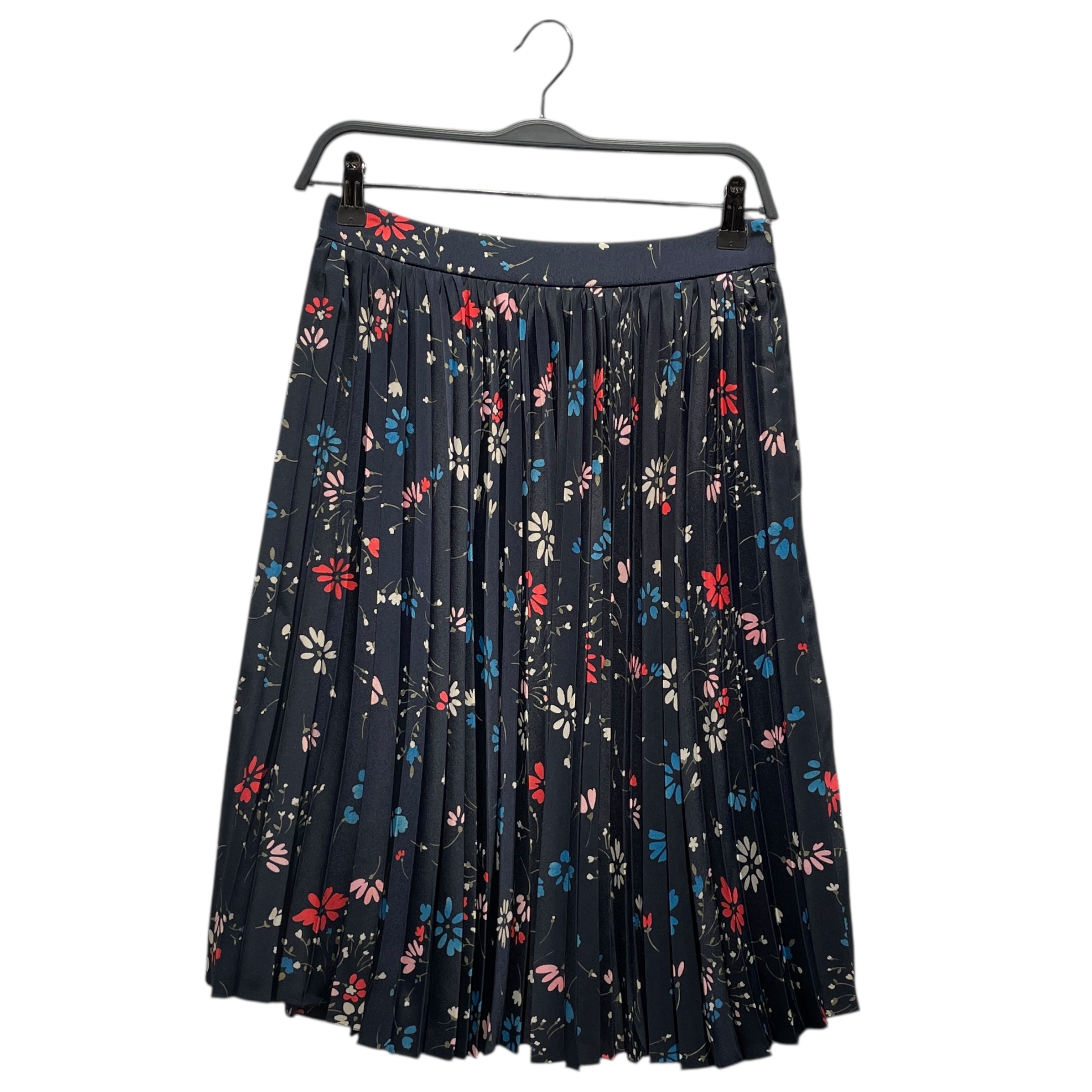 BALENCIAGA/Long Skirt/36/Floral Pattern/Polyester/NVY/ view 1