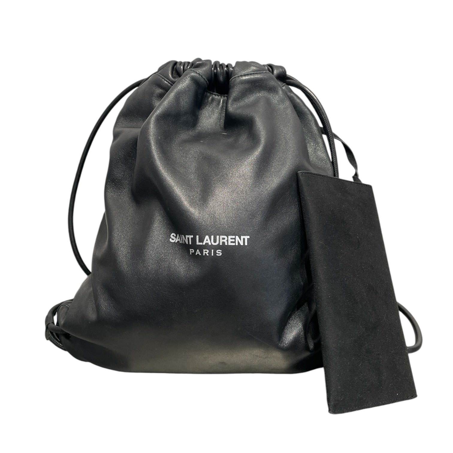 YVES SAINT LAURENT/Backpack/Leather/BLK/Teddy Drawstring Backpack view 1