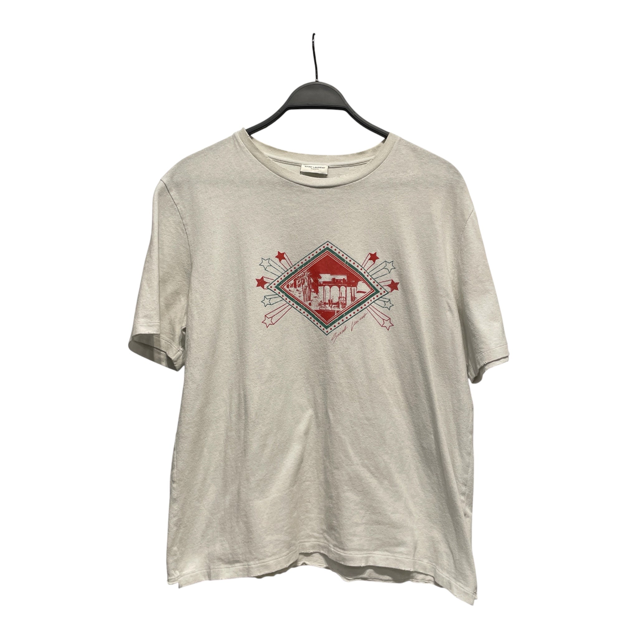 YVES SAINT LAURENT/T-Shirt/M/Cotton/WHT/city logo view 1