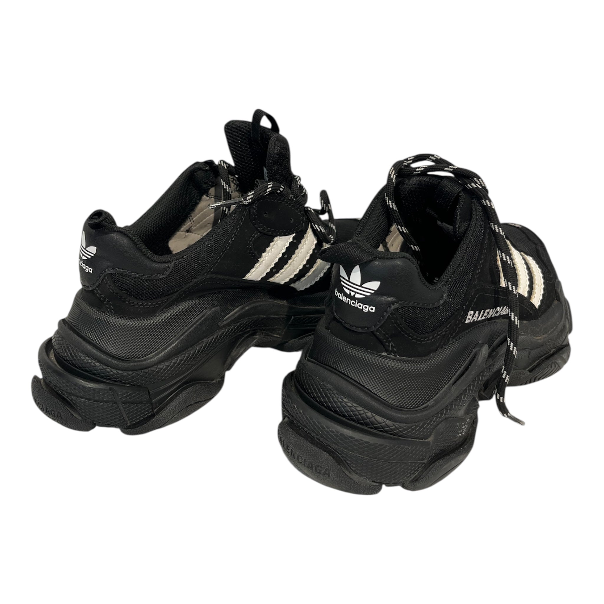 BALENCIAGA/adidas/Low-Sneakers/US 5/Polyester/BLK/U-Tip/ART712764 collab triple s view 2