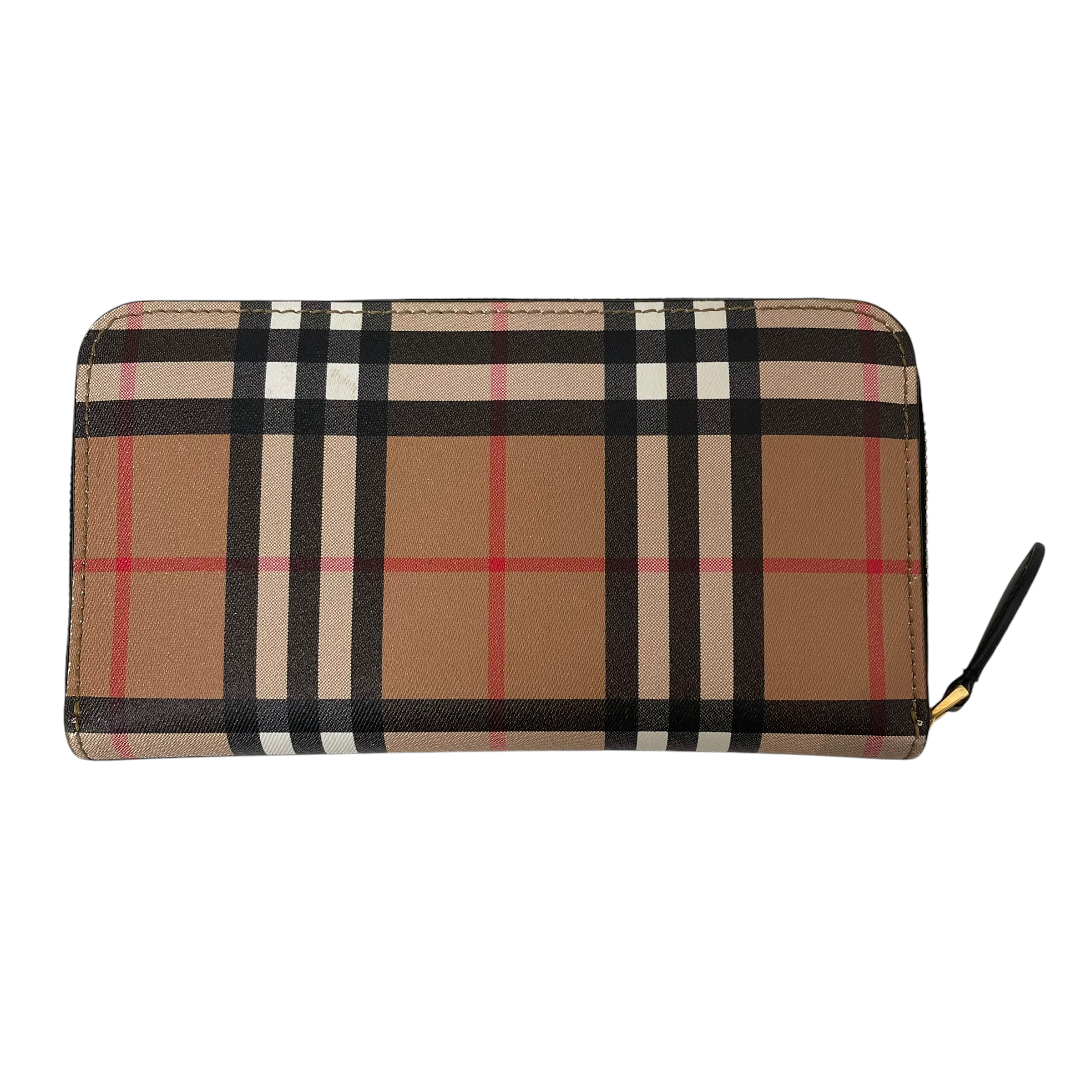 BURBERRY/Long Wallet/Glen Check/Leather/CML/elmore zip vintage check view 1