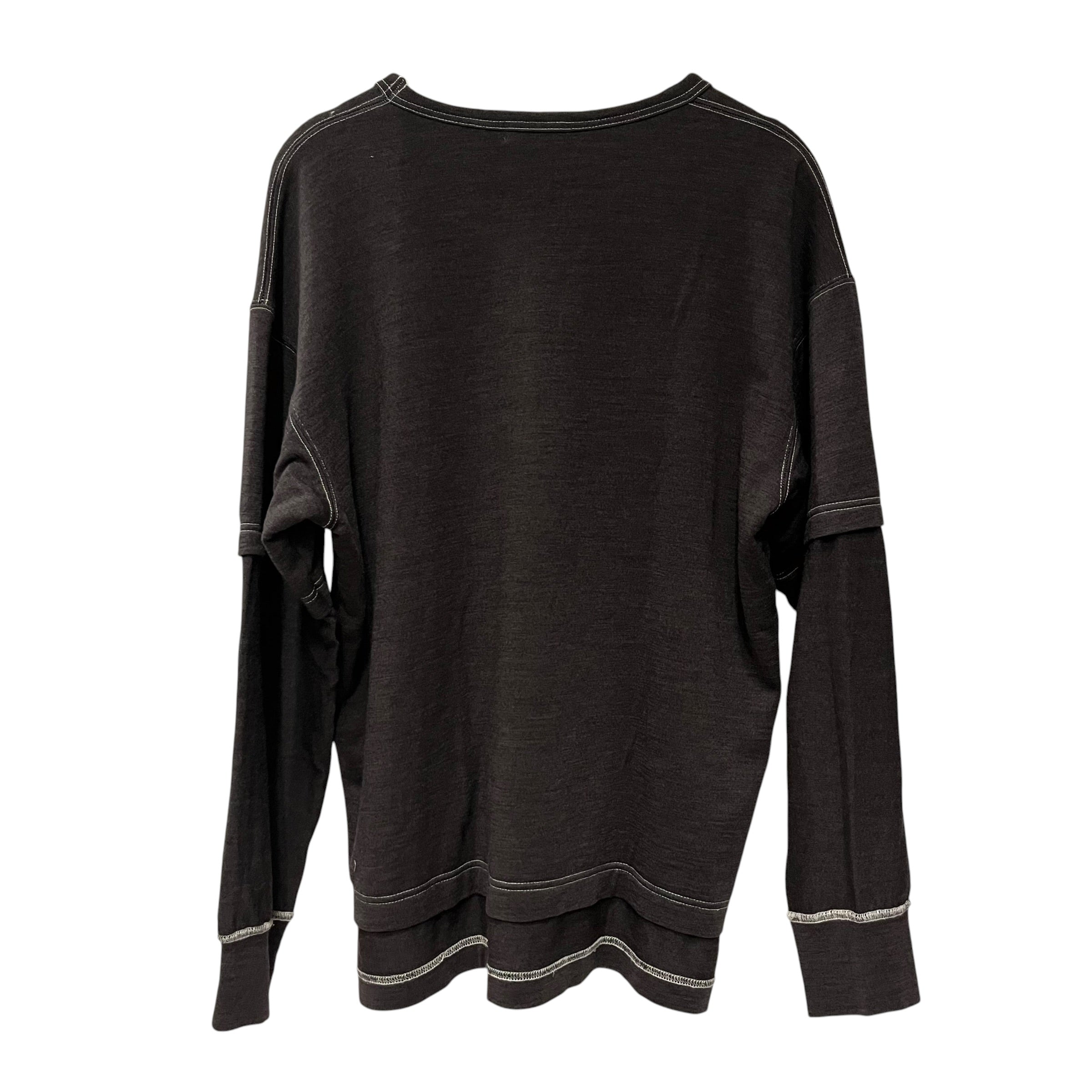 COMME des GARCONS HOMME/Sweater/S/Wool/GRY/contrast stitch view 2