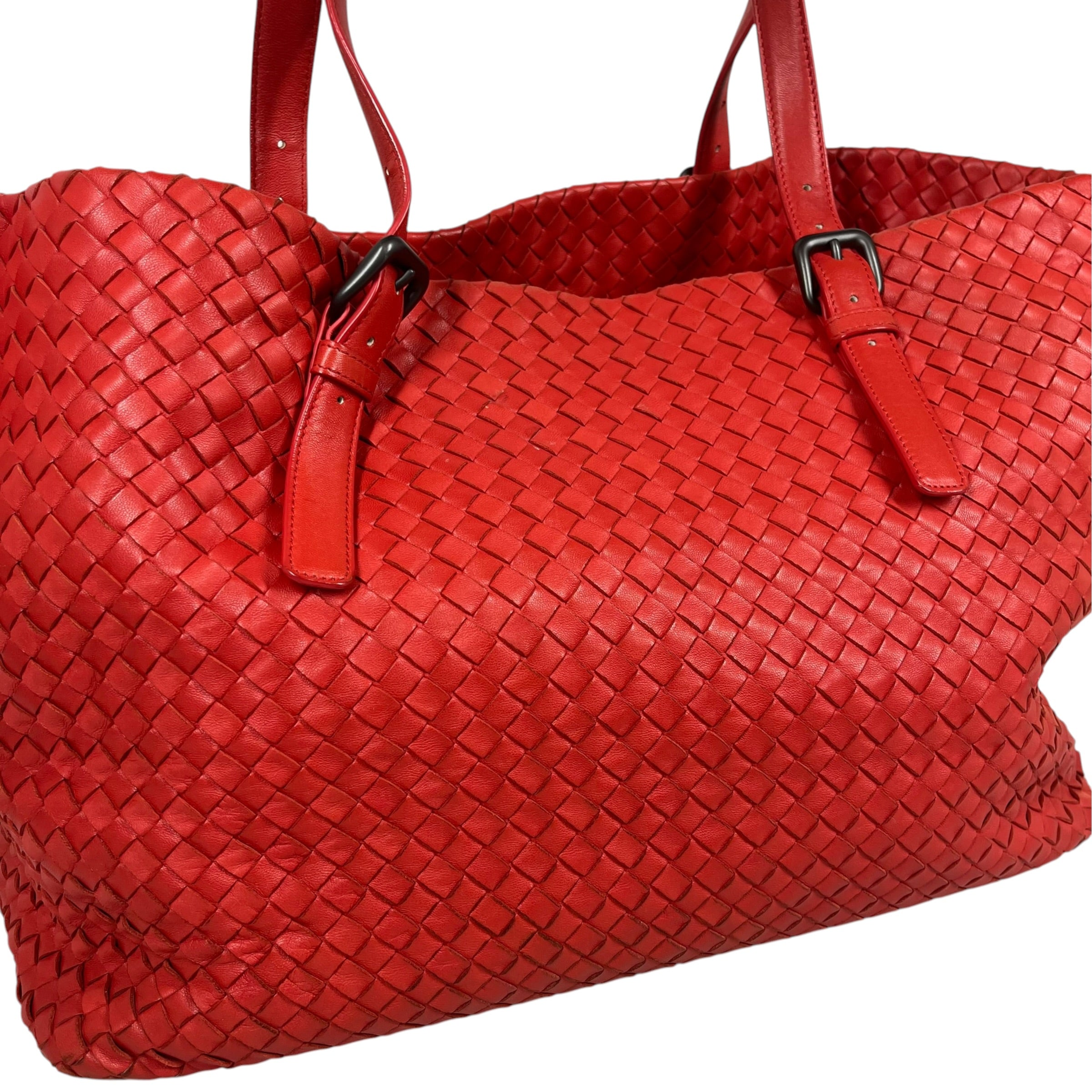 BOTTEGA VENETA/Tote Bag/Leather/RED/Intrecciato Medium Tote view 6