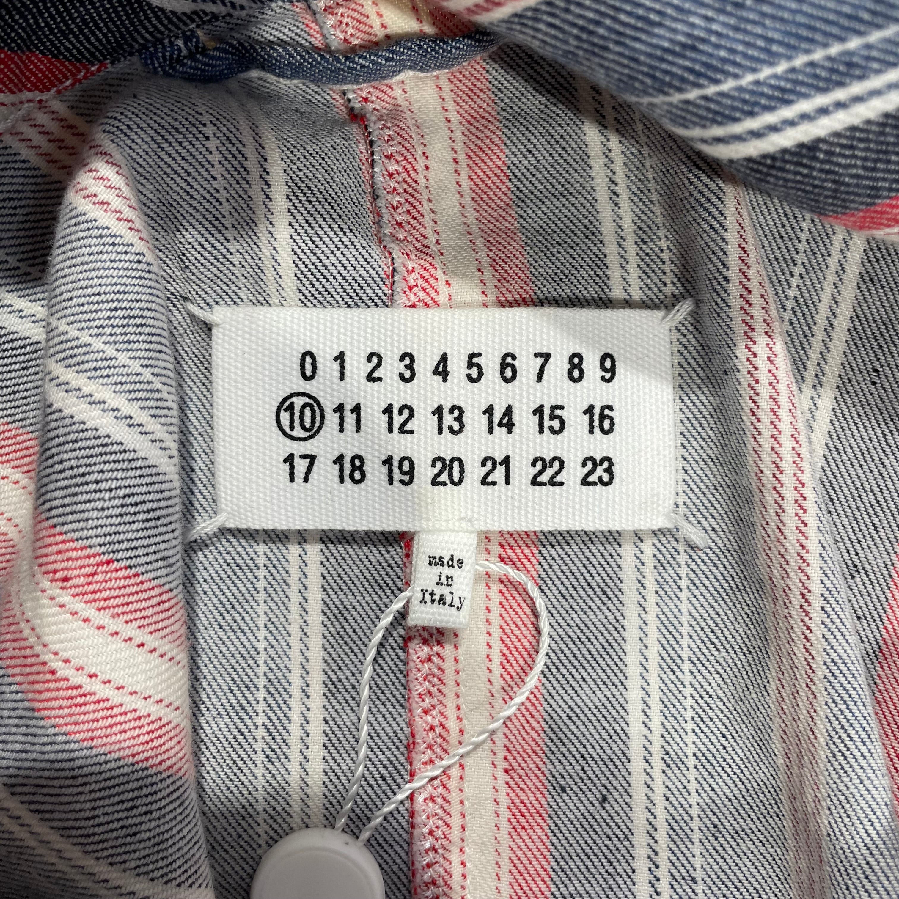 Maison Margiela/LS Shirt/L/Cotton/MLT/Open Coller/Stripe/MAISON MARGIELA STRIPED BUTTON view 3