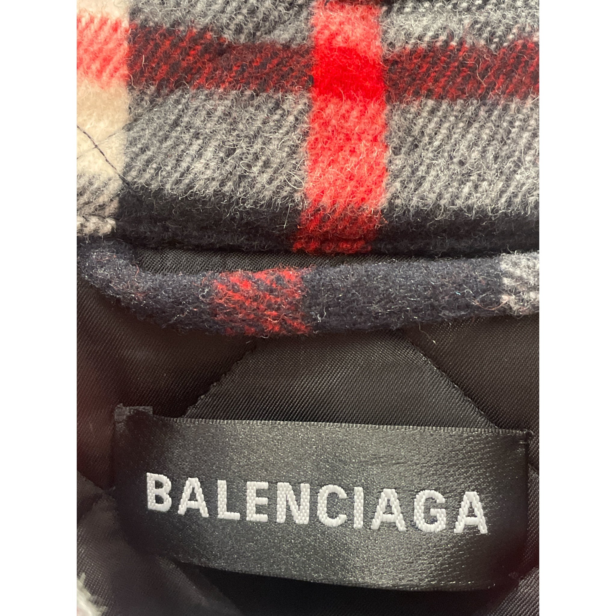 BALENCIAGA/Flannel Shirt/46/Cotton/RED/Plaid/PADDED FLANNEL view 3