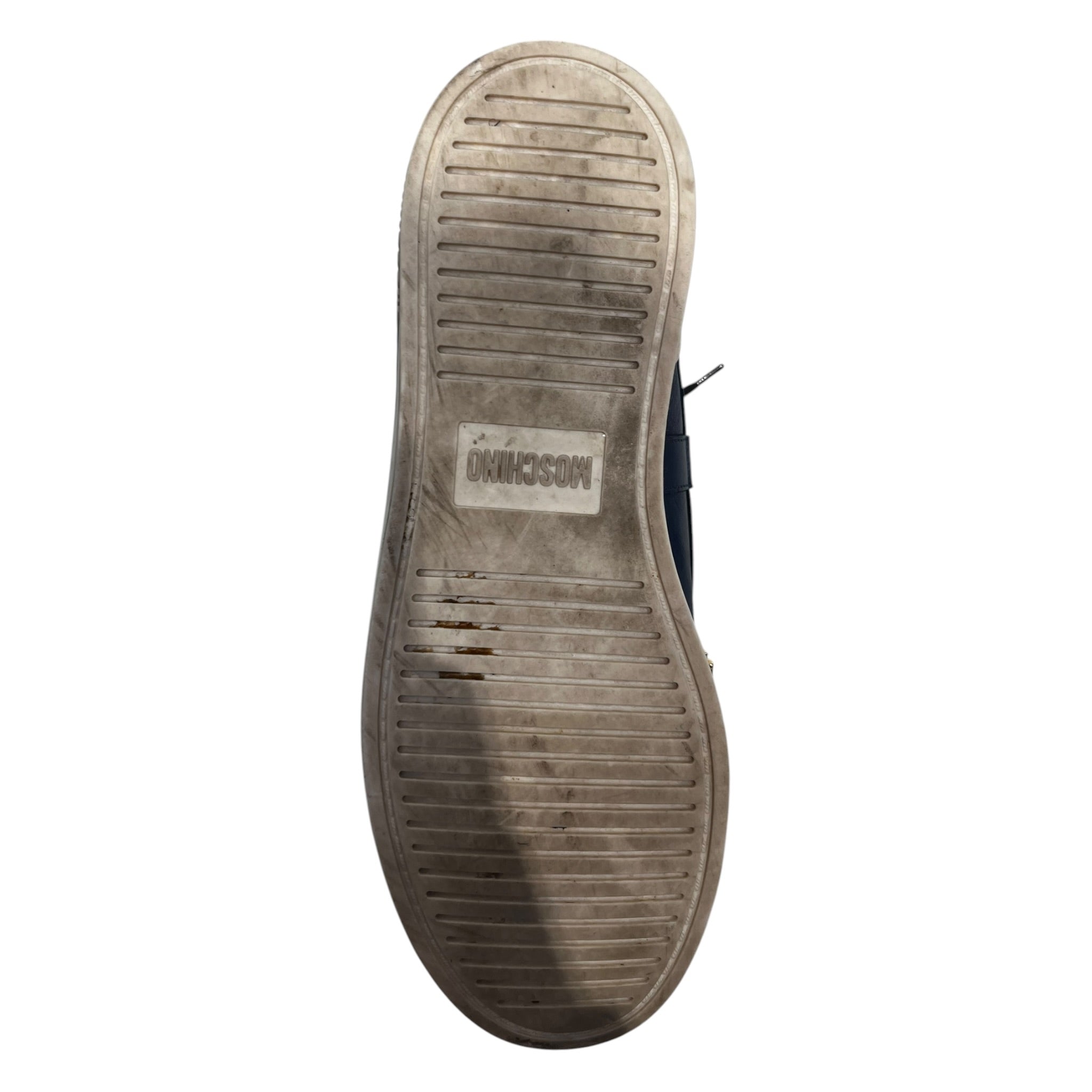 MOSCHINO/Hi-Sneakers/EU 44/Leather/BLU/Gold buckle view 4