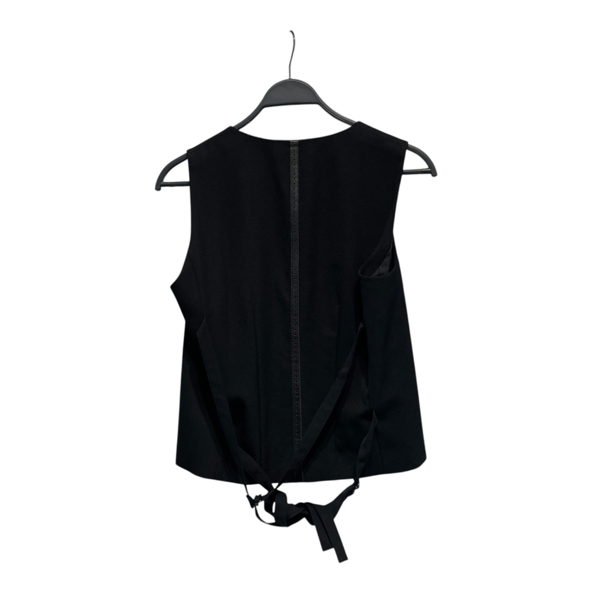 NUMBER (N)INE/Waistcoat/2/Wool/BLK/SUIT VEST WITH LEATHER TRIM view 2