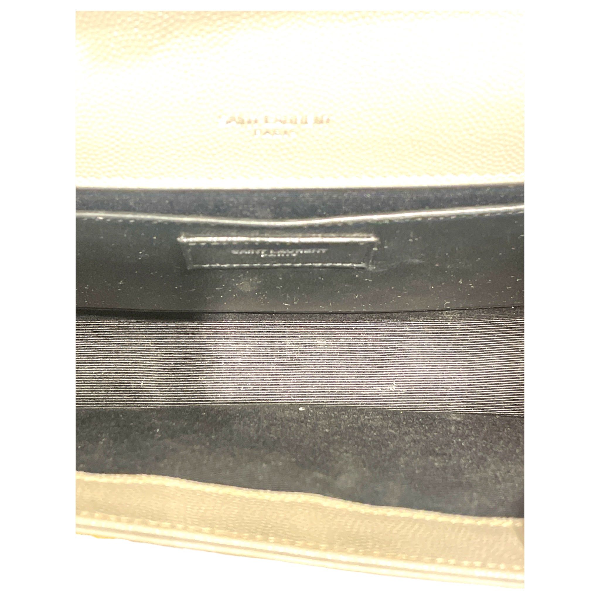 SAINT LAURENT/Cross Body Bag/Leather/GRY/Kate Pebbled Leather Med Bag view 3