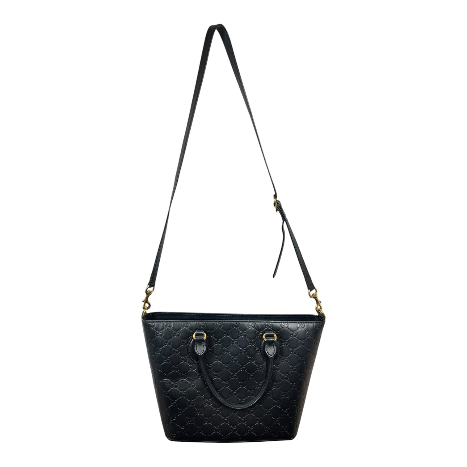 GUCCI/Tote Bag/Monogram/Leather/BLK/GUCCISSIMA LEATHER TOTE view 2