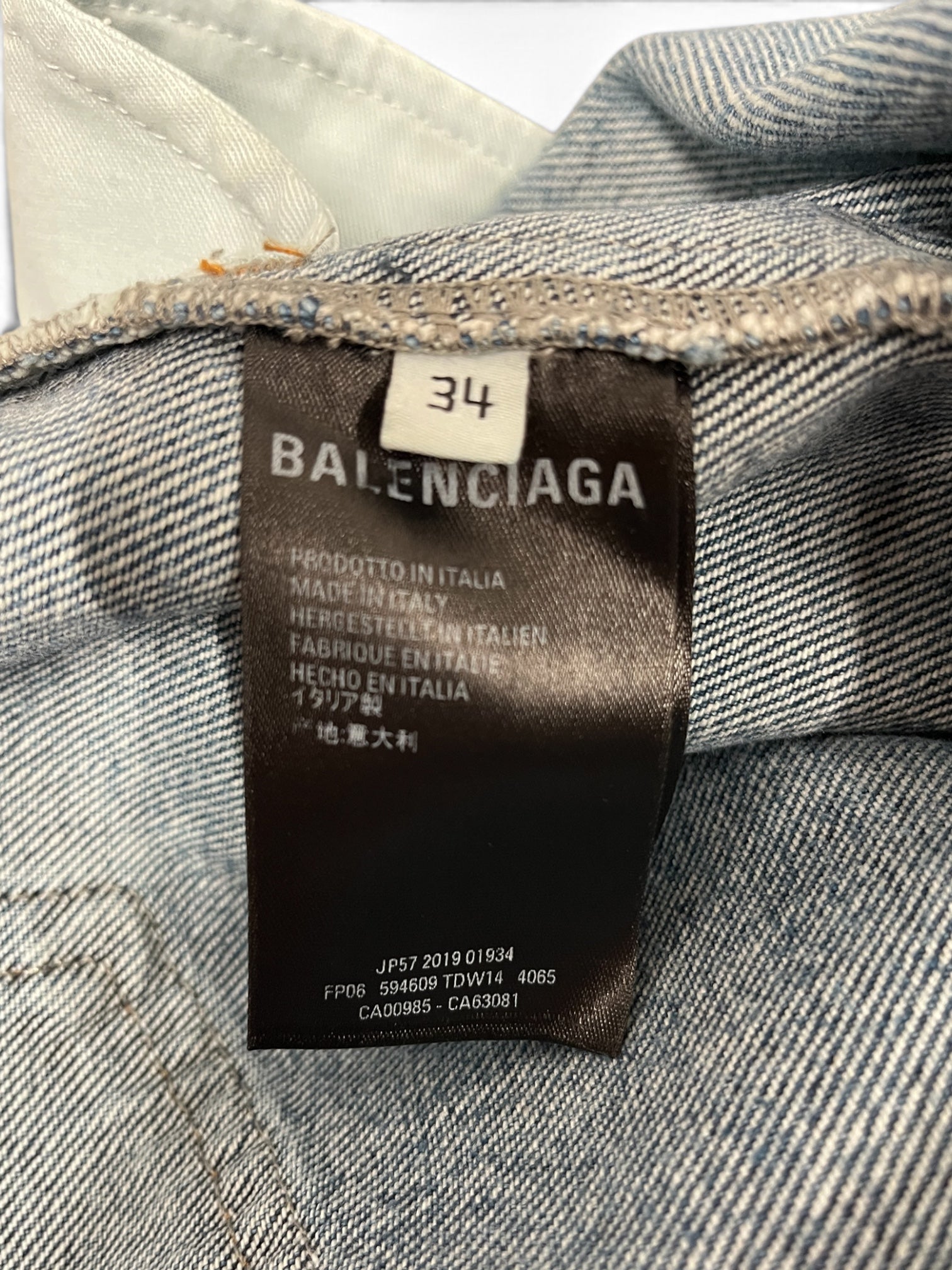 BALENCIAGA/Straight Pants/34/Denim/BLU/Button Fly/TAPERED WITH FOLDED SEAMS view 4