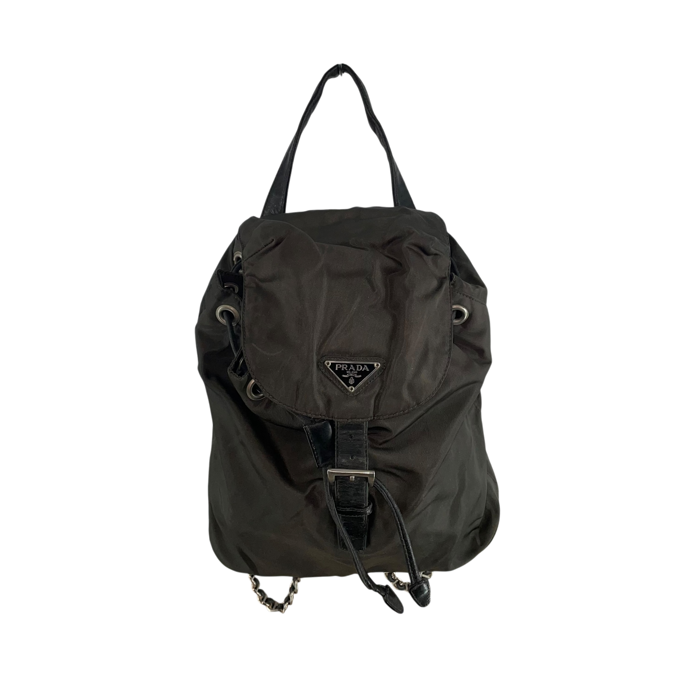 PRADA/Backpack/Nylon/GRN/OLIVE NYLON CHAIN BACKPACK view 1