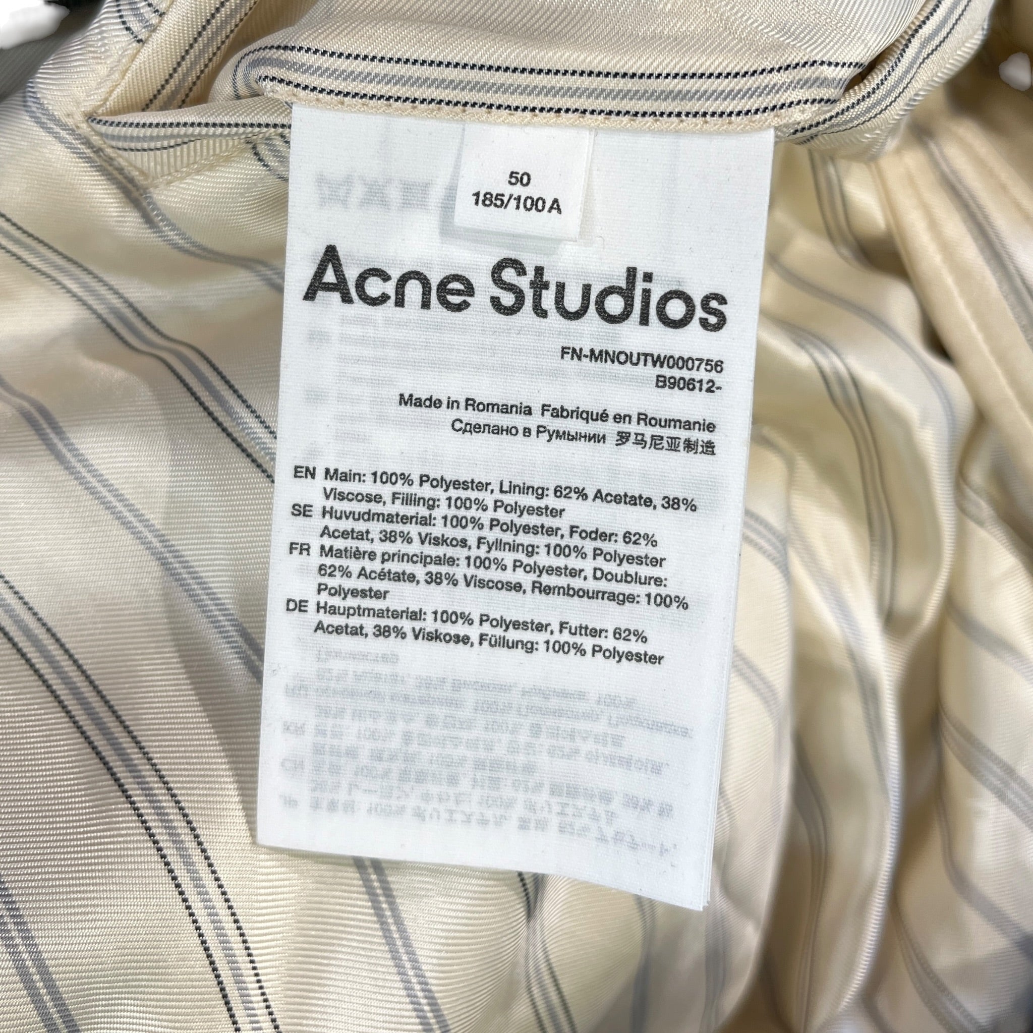 Acne Studios/Flight Jkt/50/Polyester/KHK/No Collar/SATIN BOMBER W/ ORANGE SLEEVES view 4