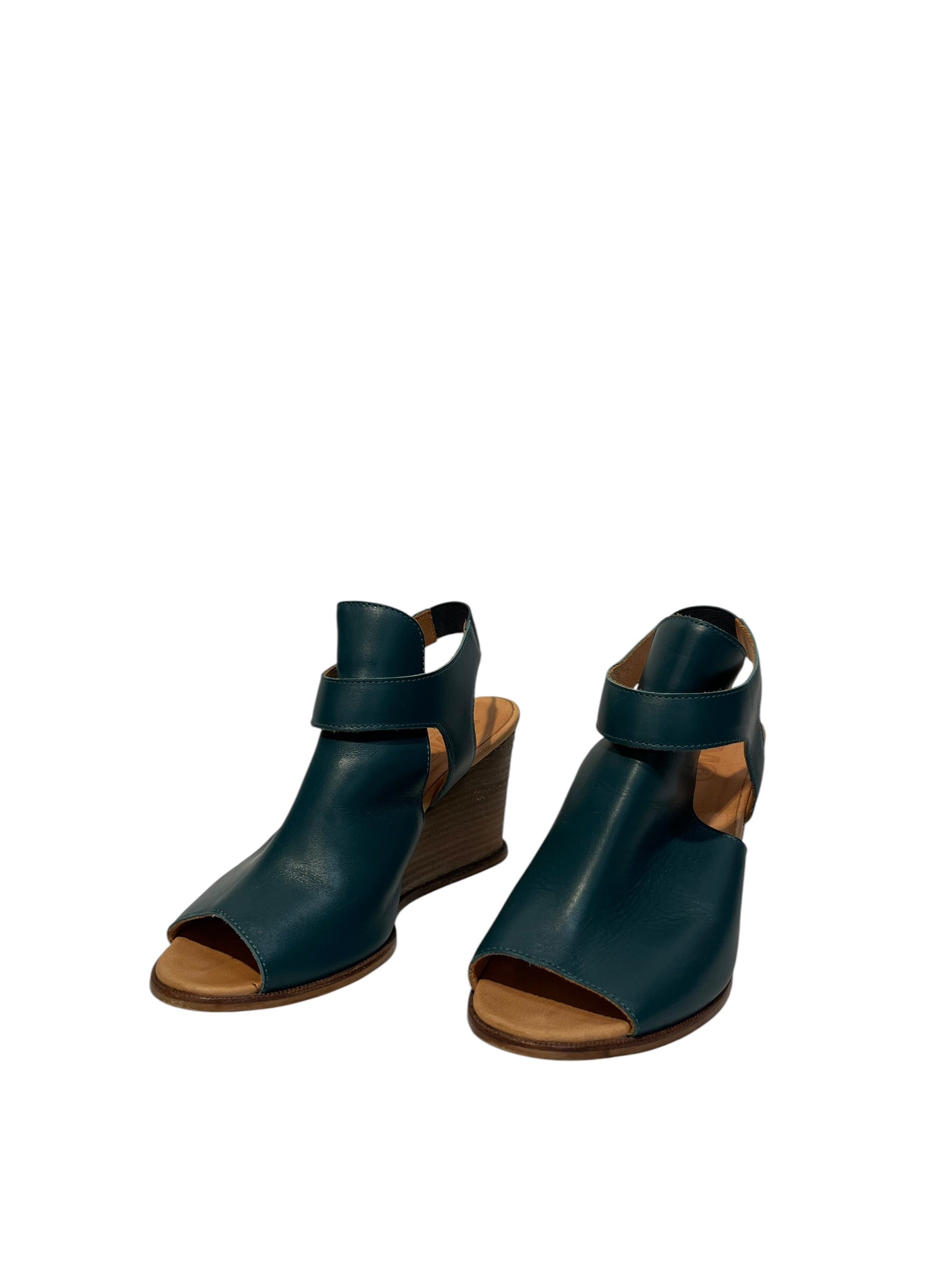 MM6/Dress Shoes/US 6/Leather/BLU/Teal MM6 Open Toe view 1