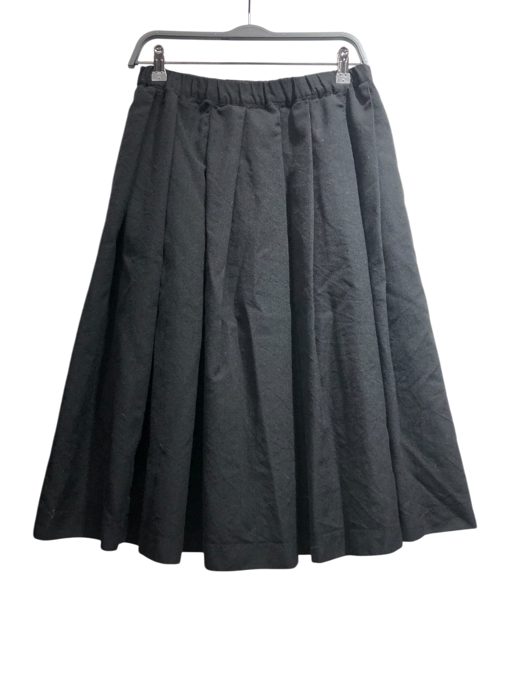BLACK COMME des GARCONS/Skirt/S/Wool/BLK/WIDE PLEATED WOOL SKIRT view 1