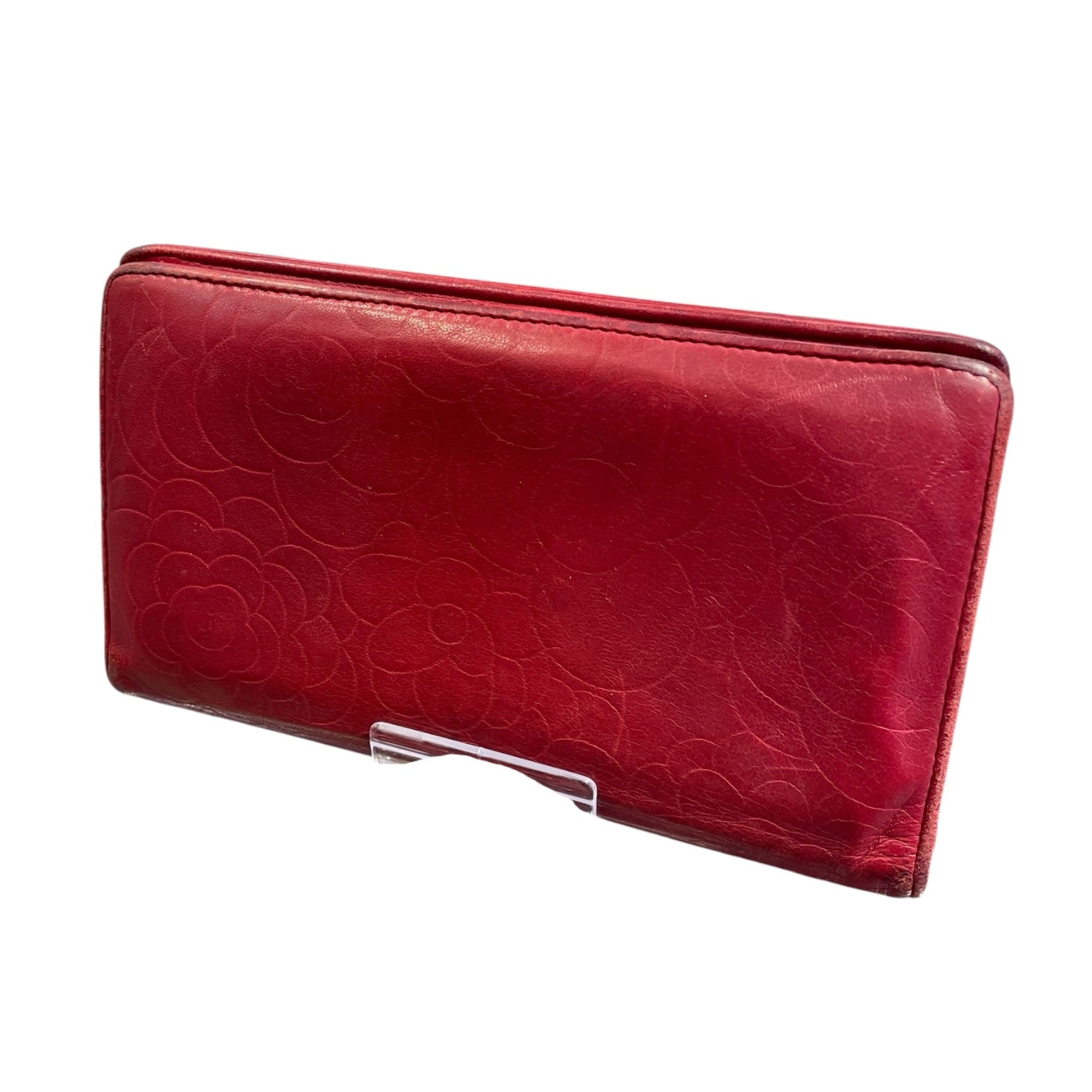 CHANEL/Wallet/Floral Pattern/Leather/BRD/Camellia AS IS view 2