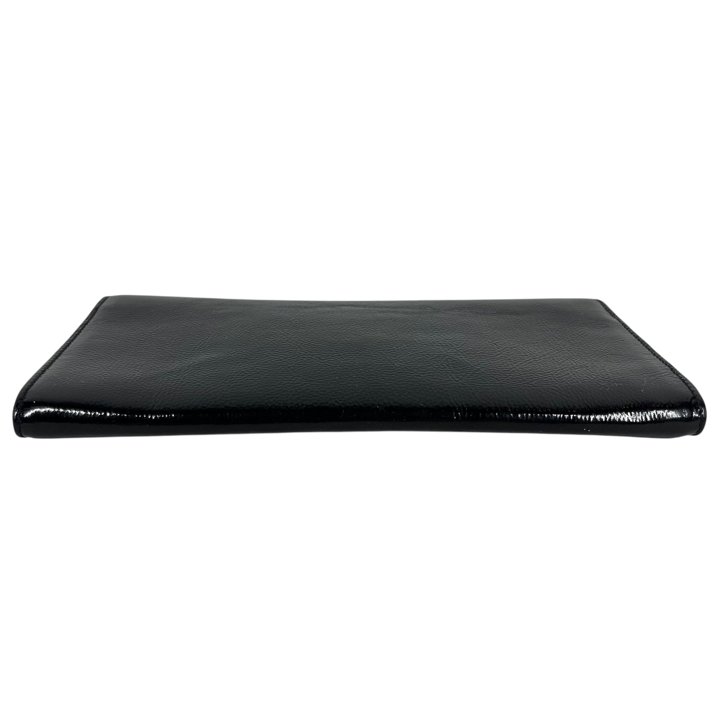 YVES SAINT LAURENT/Clutch Bag/Leather/BLK/PATENT LEATHER CLUTCH view 3