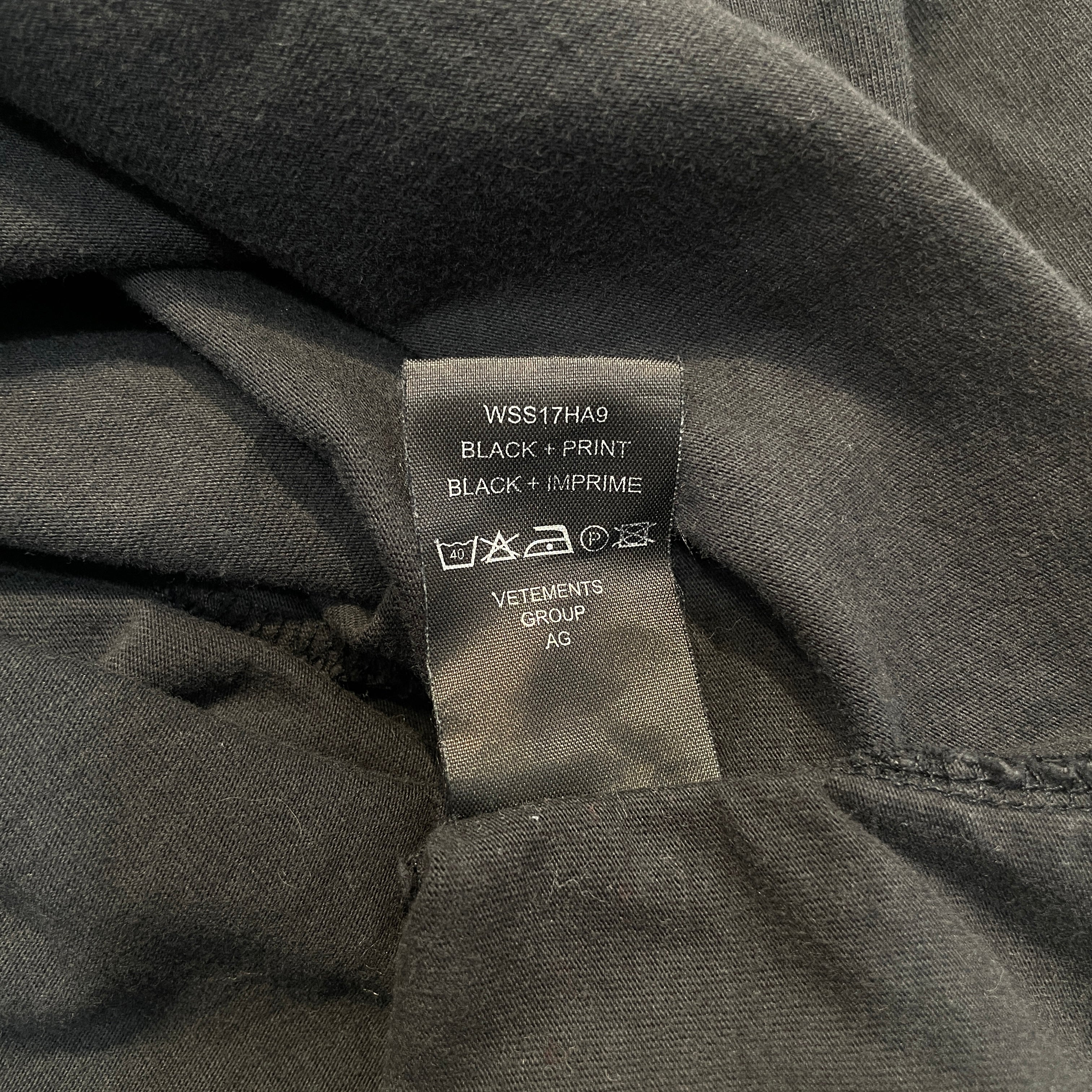 VETEMENTS/Hoodie/L/Cotton/BLK/Tour Shirt view 3