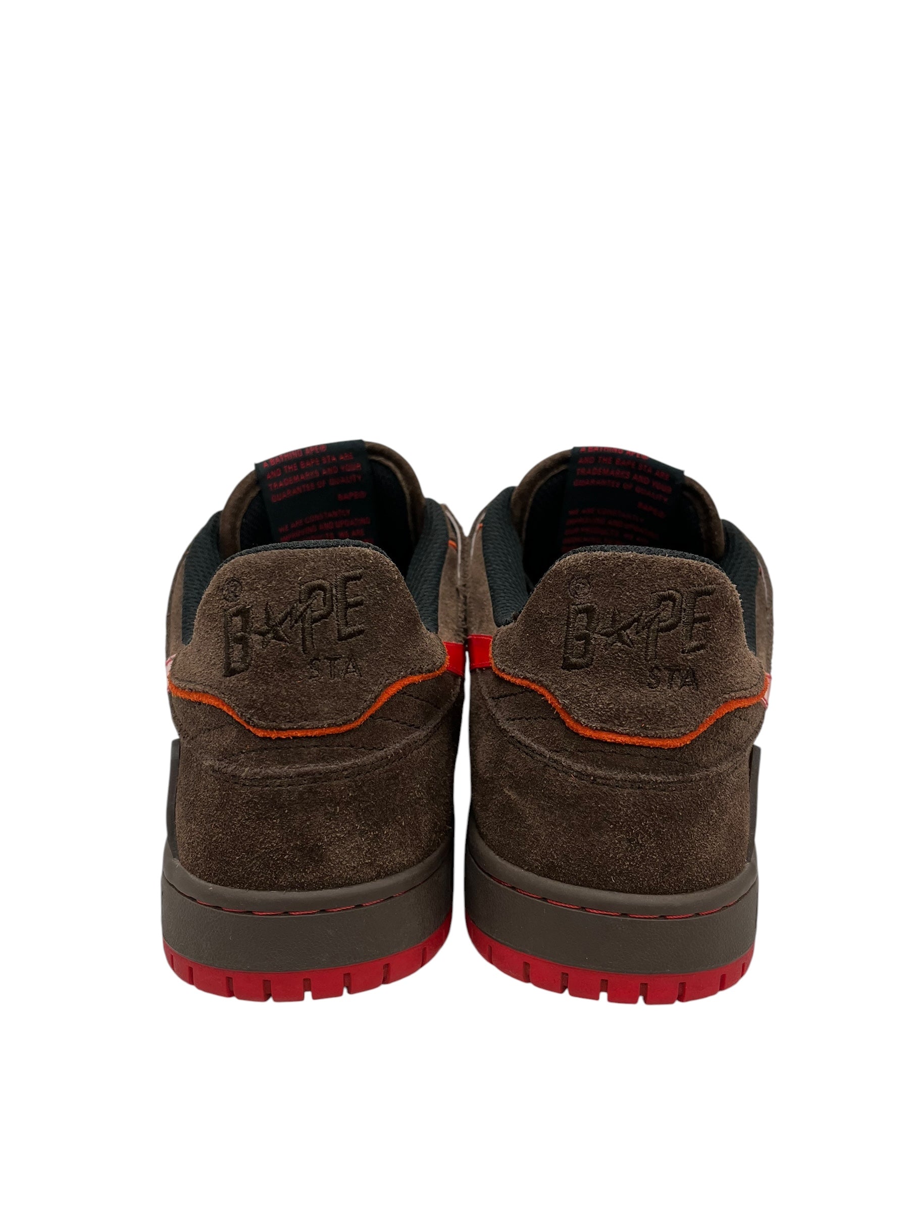 BAPE STA!/Low-Sneakers/US 9/Suede/BRW/brown suede red star "93" view 3