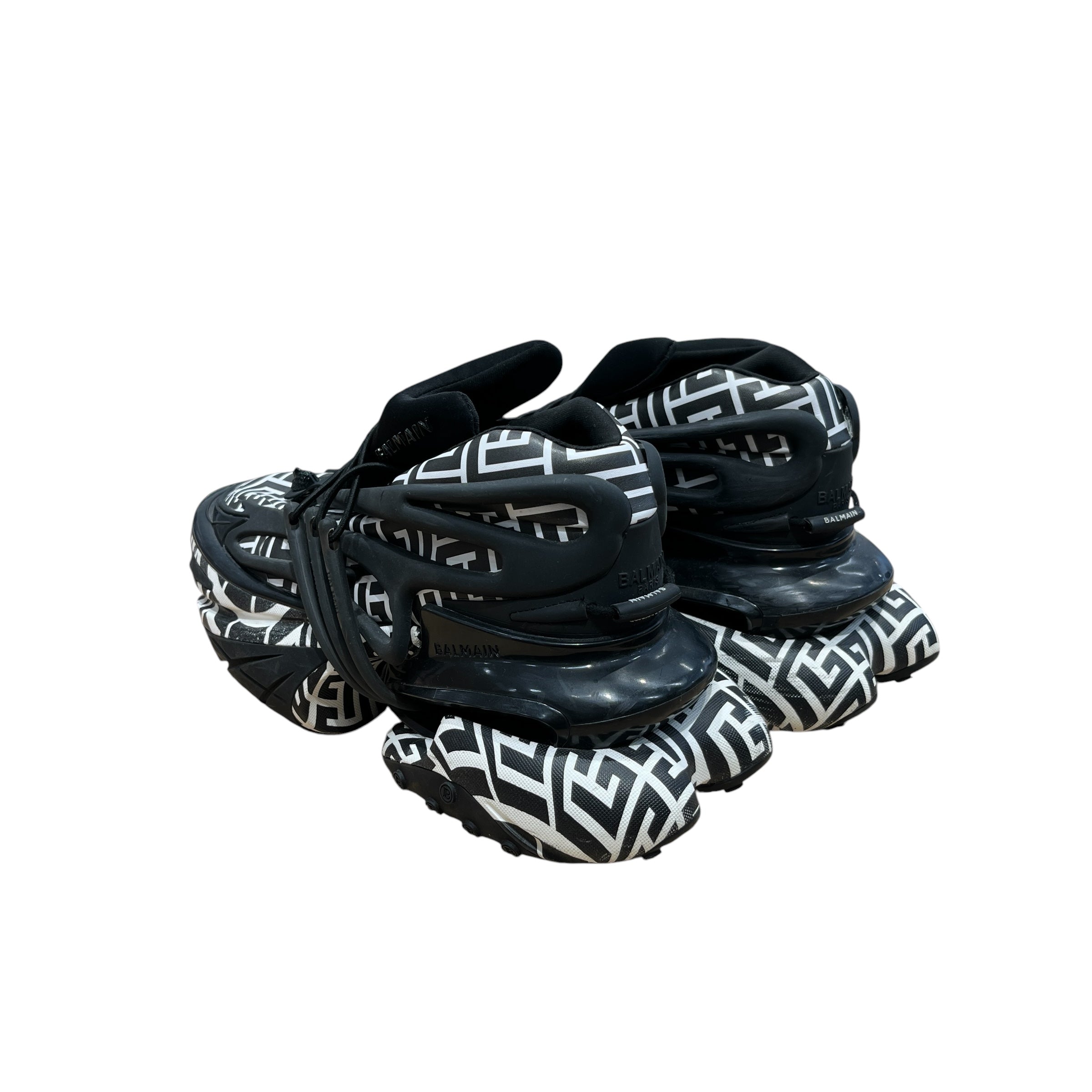 BALMAIN/Low-Sneakers/US 8/All Over Print/BLK/MONOGRAM CRAZY PATTERN view 2