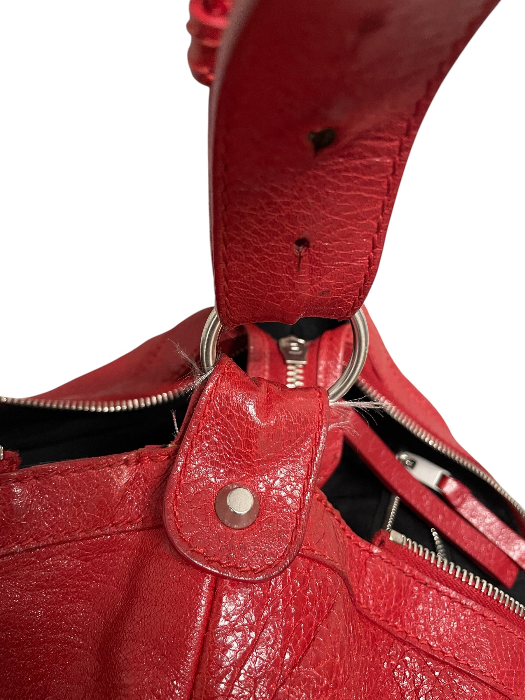 BALENCIAGA/Cross Body Bag/Leather/RED/MOTO MESSENGER/ SLV HARDWARE view 7