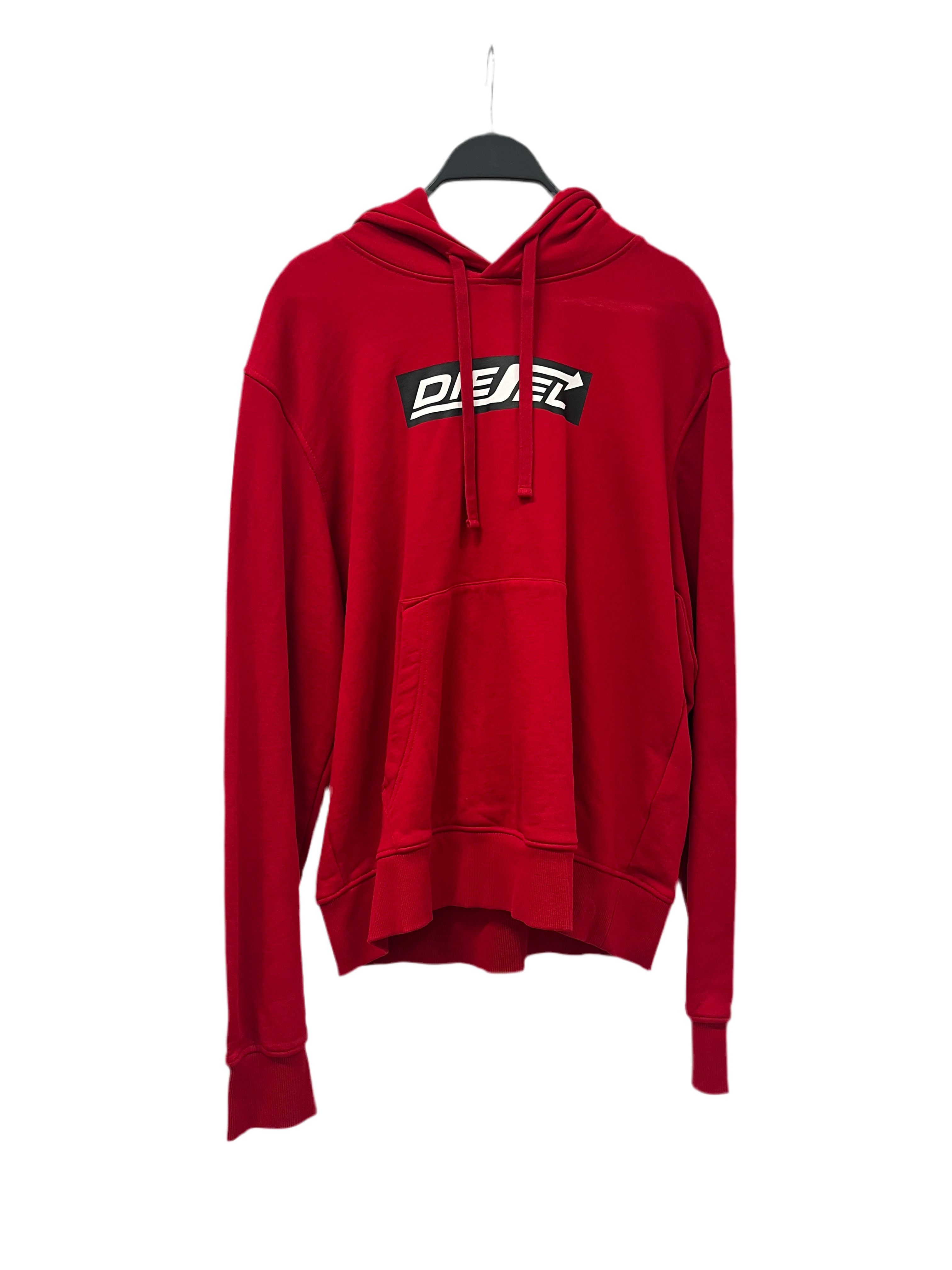 DIESEL/Hoodie/L/Cotton/RED/CHEST ARROW BOX LOGO view 1