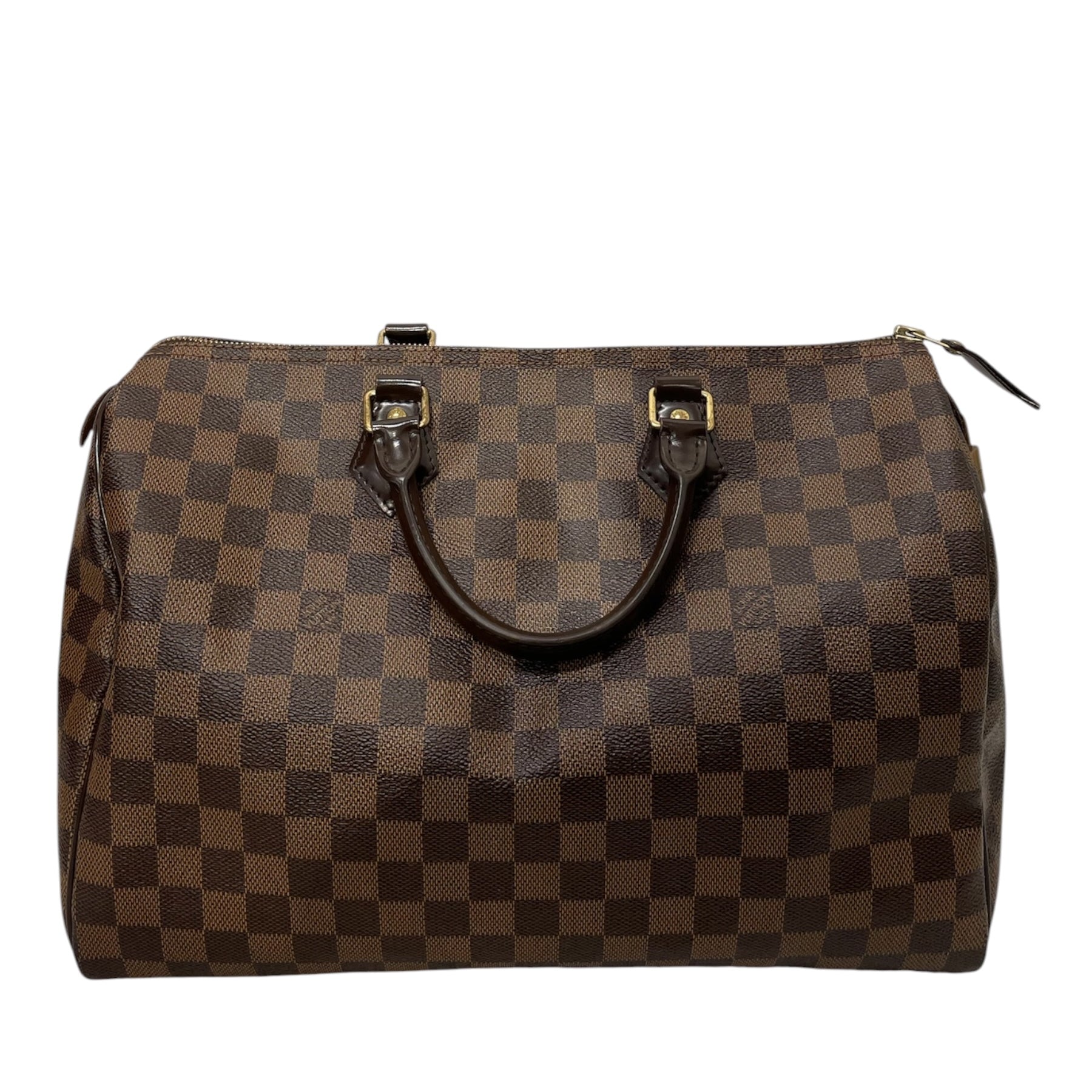 LOUIS VUITTON/Hand Bag/Monogram/Leather/BRW/SPEEDY 35` DAMIER EBENE