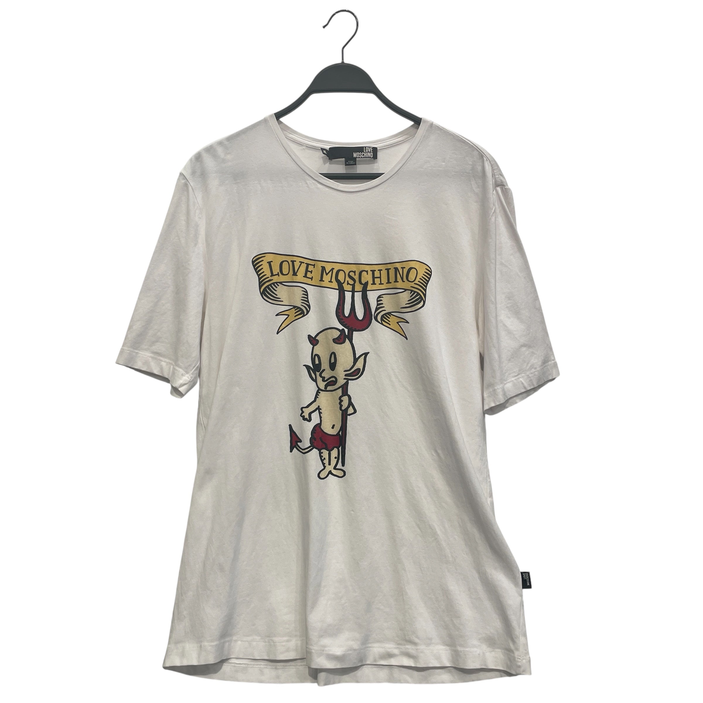 LOVE MOSCHINO/T-Shirt/XL/Cotton/WHT/Graphic/BABY DEVIL GRAPHIC view 1