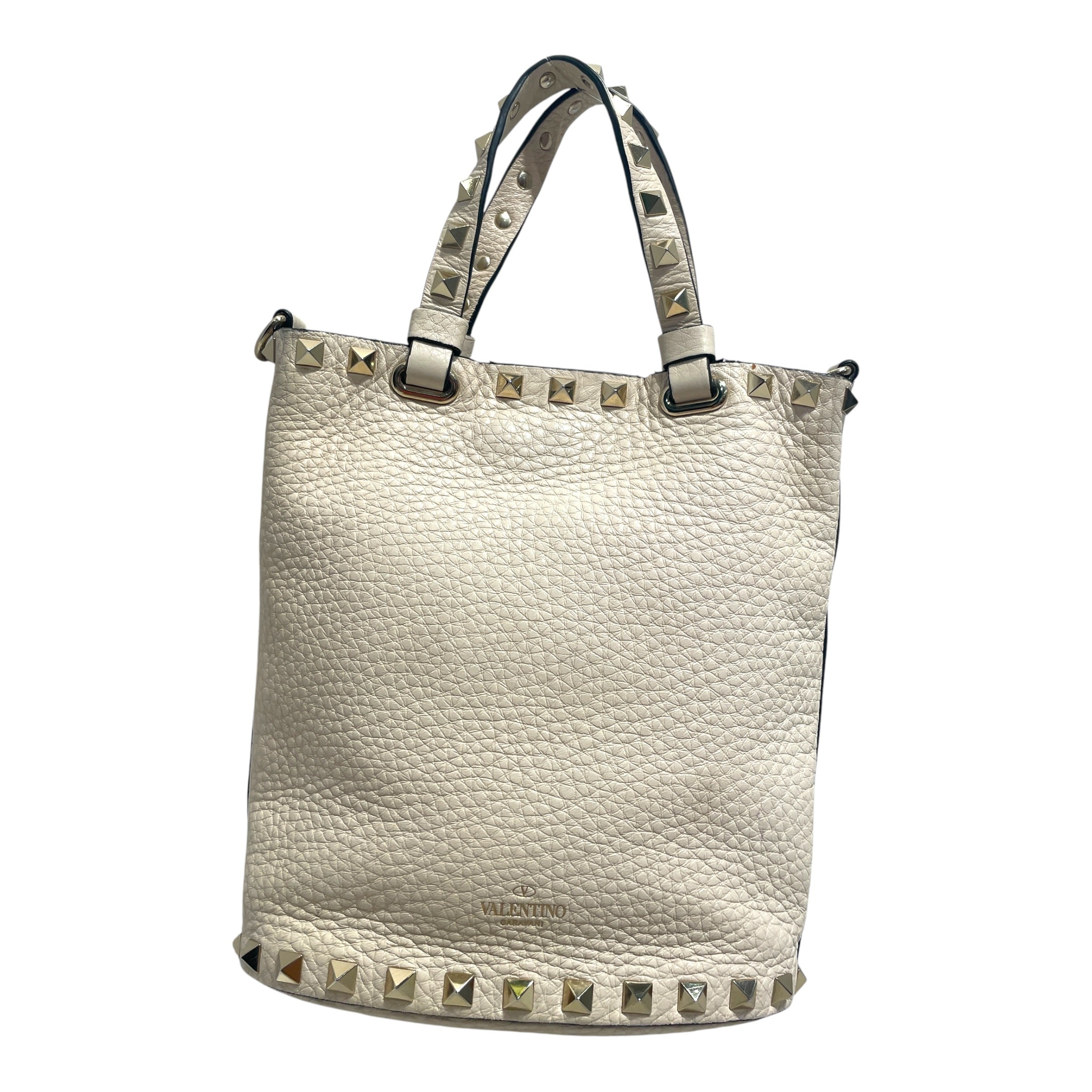 VALENTINO/Cross Body Bag/Leather/WHT/Rock Stud Bucket Bag view 1