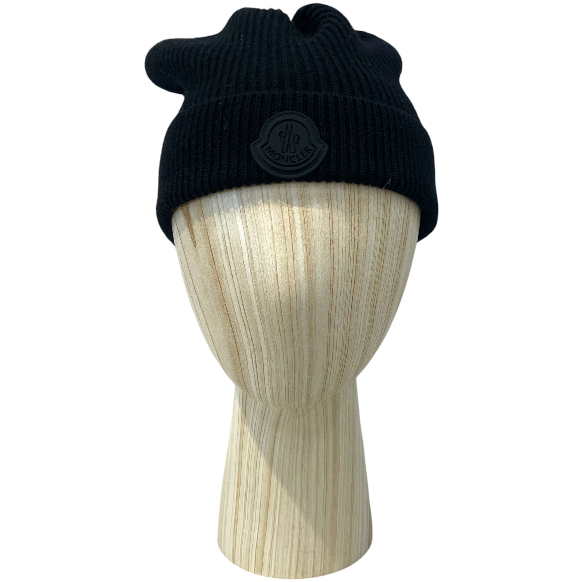 MONCLER/Beanie/Wool/BLK/Ribbed-Knit view 1