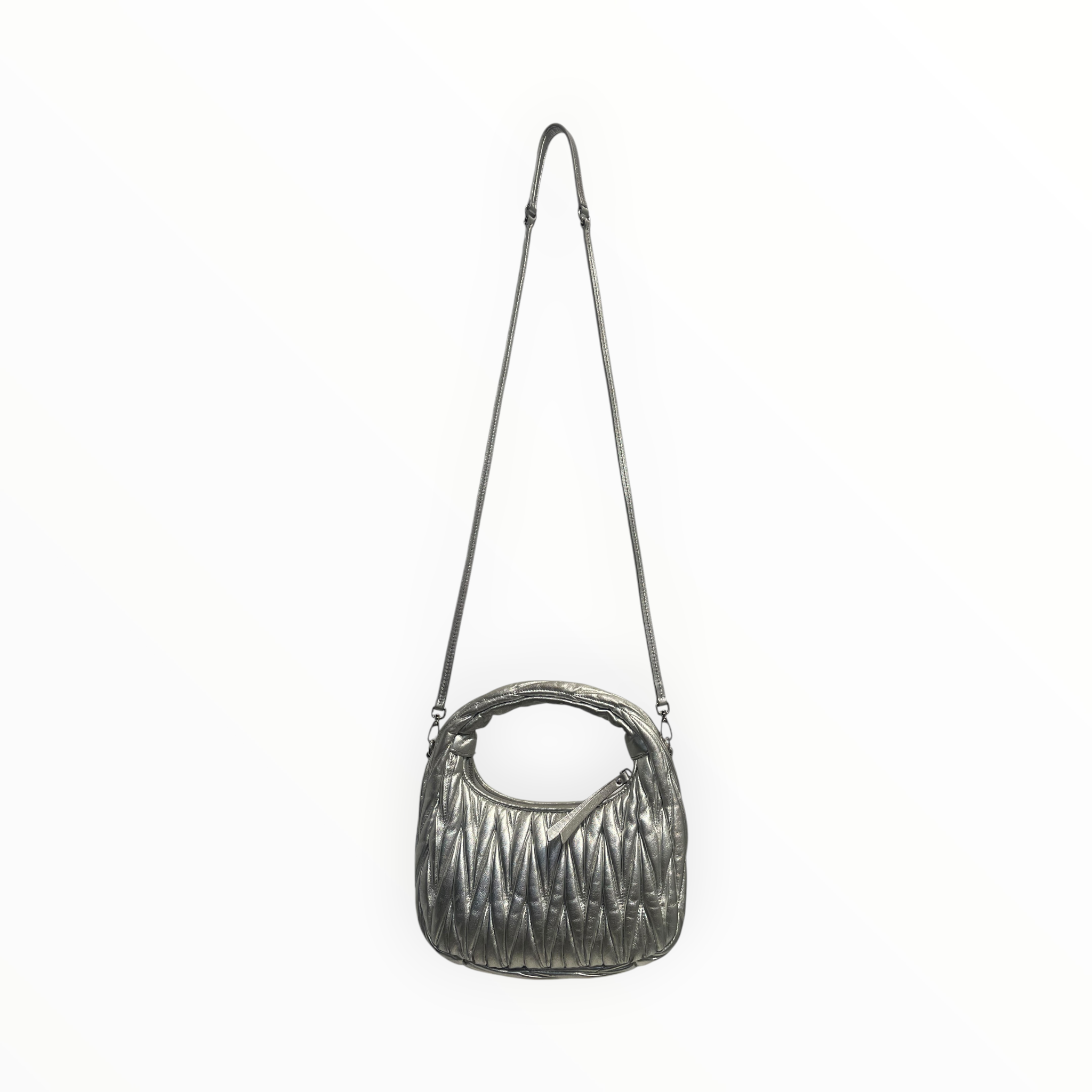 MIU MIU/Cross Body Bag/Leather/SLV/WANDER MATELASSE NAPPA HOBO BA view 4