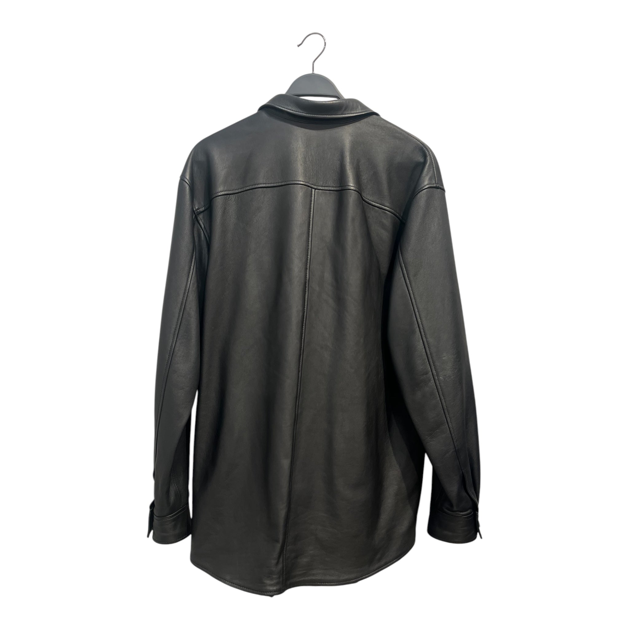 Supreme/Leather Jkt/XL/Leather/BLK/button up lamb leather view 2