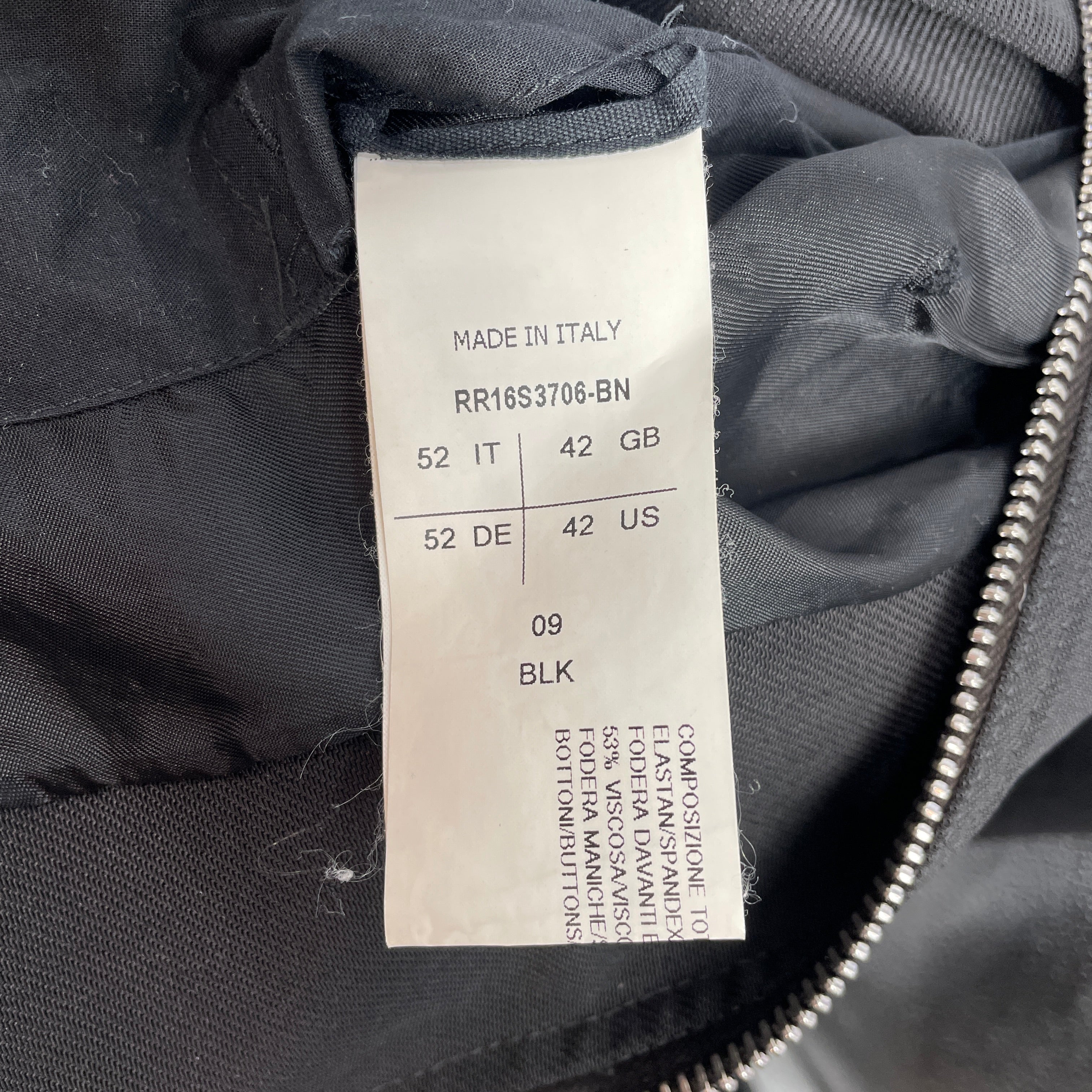 Rick Owens/Trench Coat/52/Cotton/BLK/CYCLOPS JACKET view 6