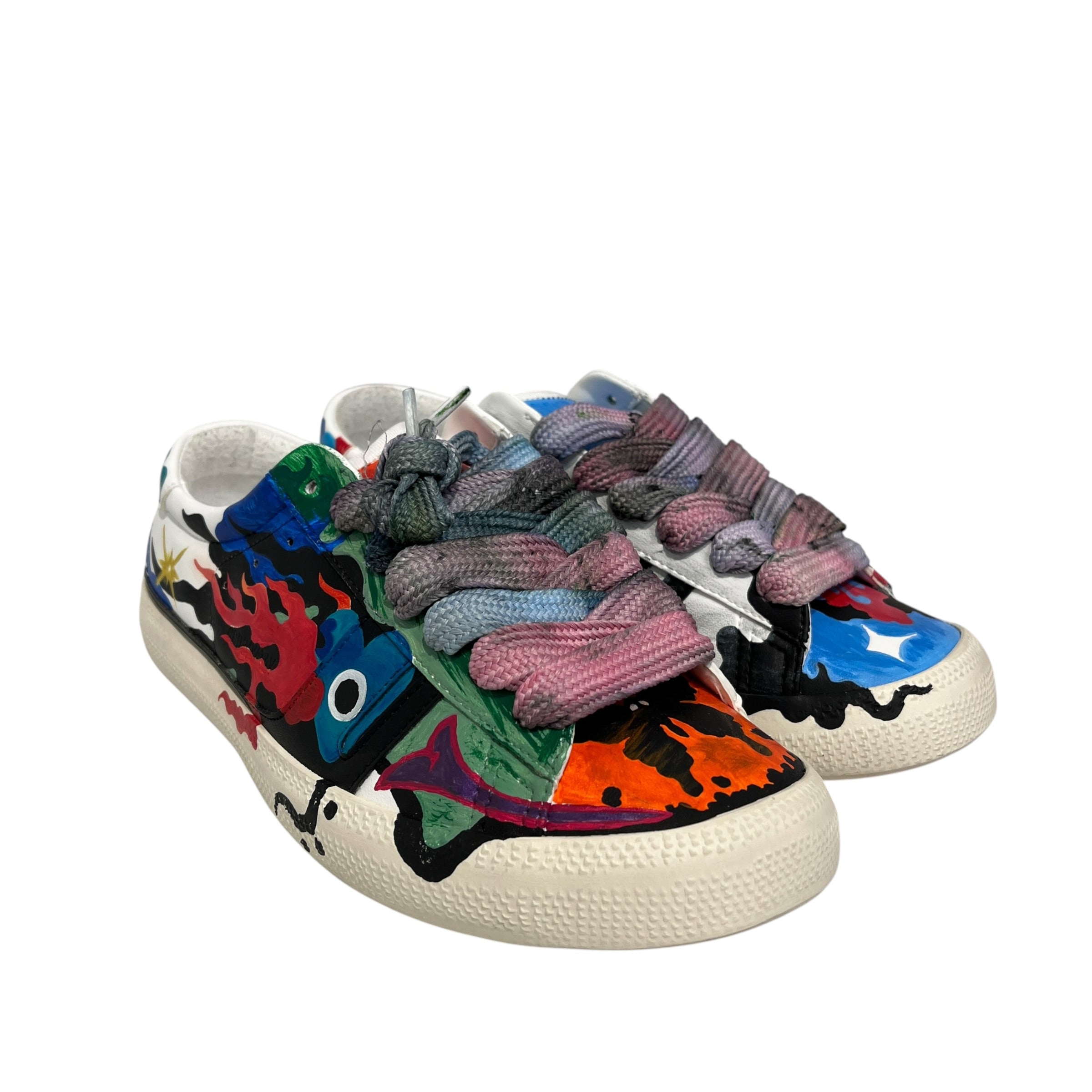 GOLDEN GOOSE/Low-Sneakers/EU 41/All Over Print/Leather/MLT/custom art view 1