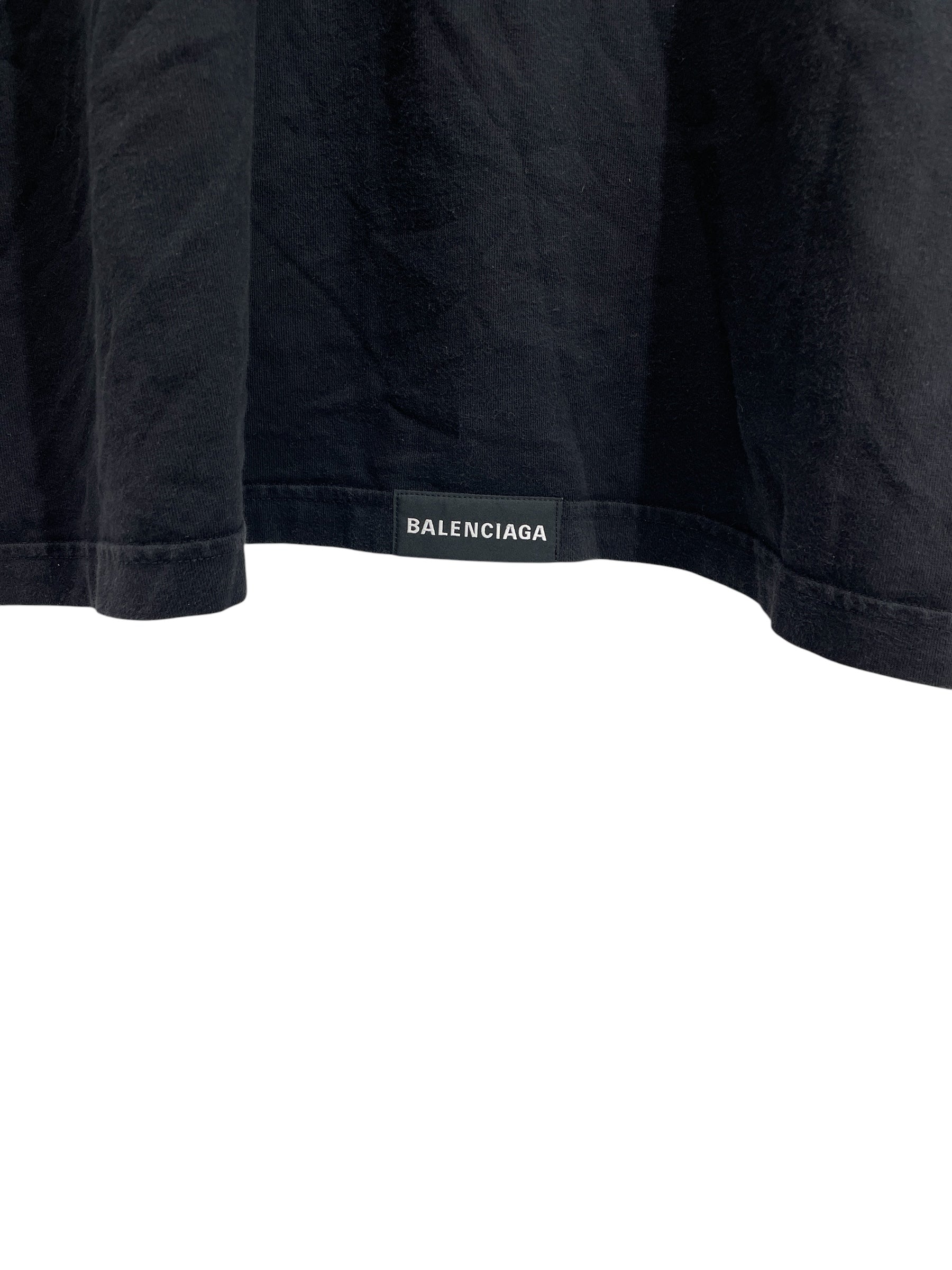 BALENCIAGA/LS T-Shirt/4/Cotton/BLK/14 - 2021 WASHED BLACK LS view 3