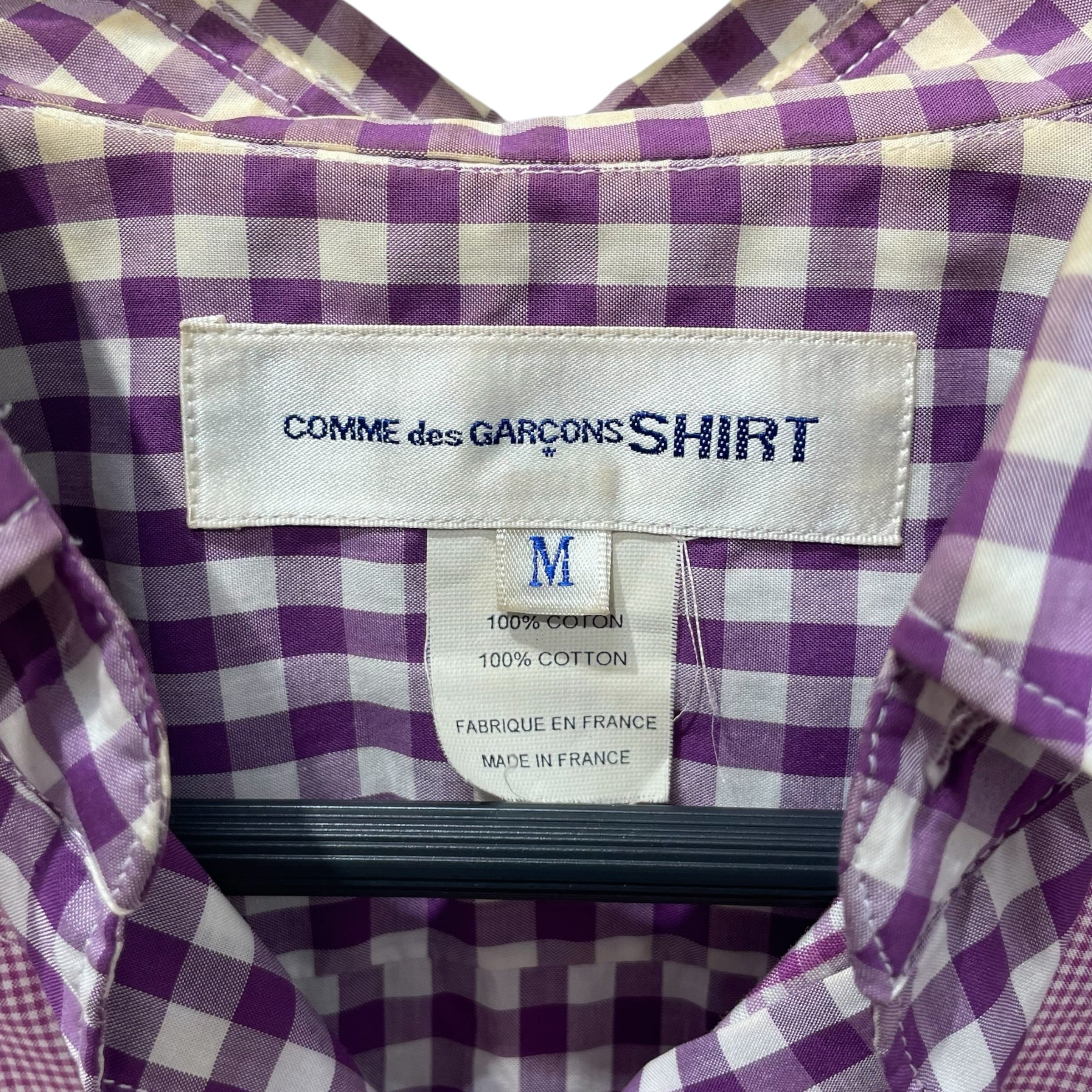 COMME des GARCONS SHIRT/LS Shirt/M/Cotton/PPL/Plaid/Mixed Gingham Button Up view 3